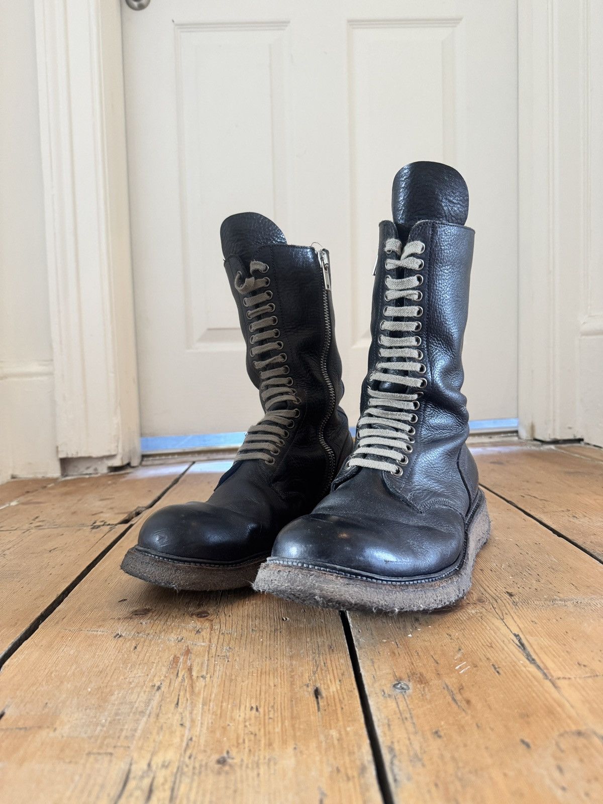 Rick Owens FW17 Glitter army boots with crepe soles Size US 11 / EU 44 - 8 Thumbnail