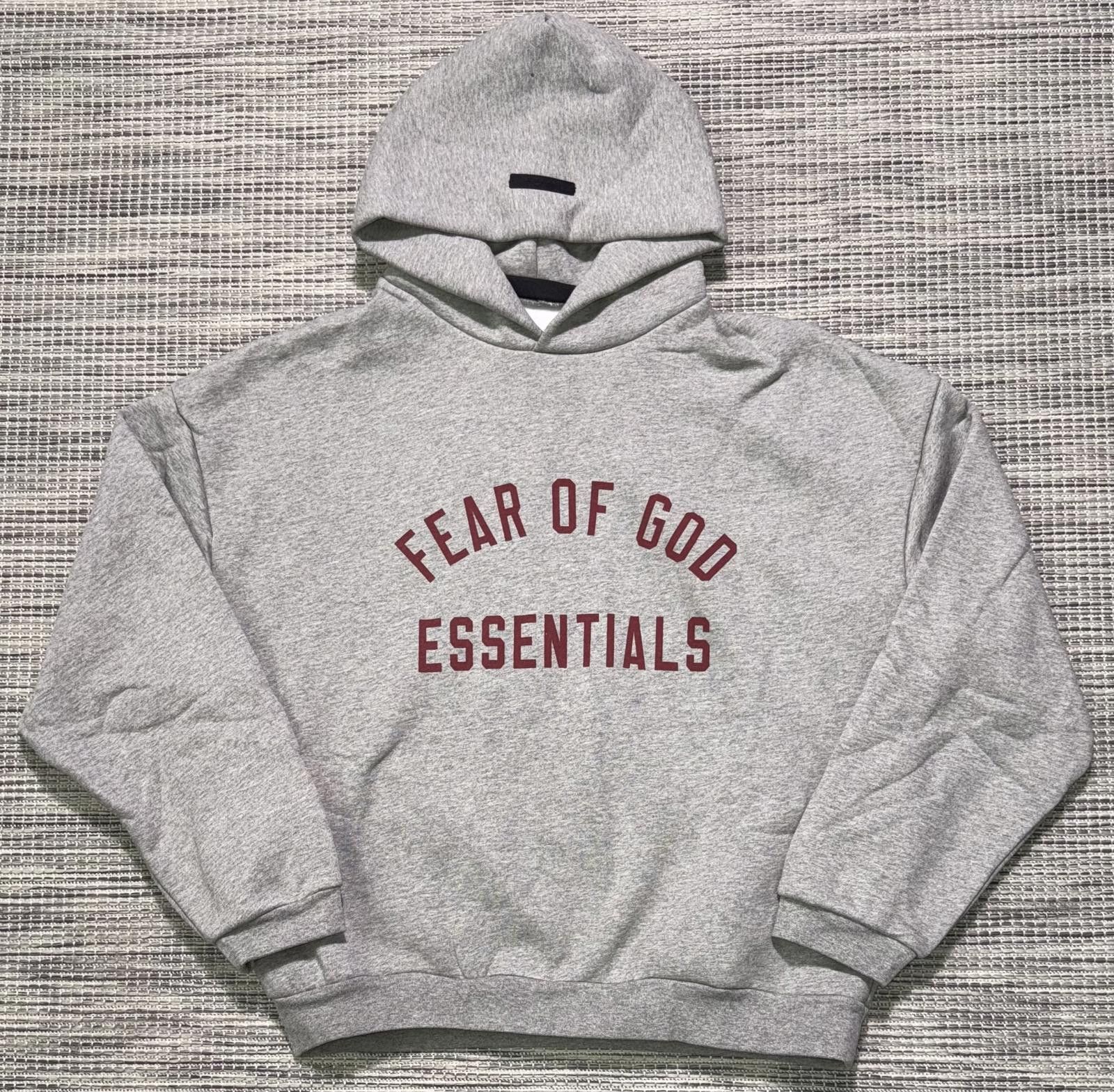 Essentials Grey/Red Fleece Hoodie