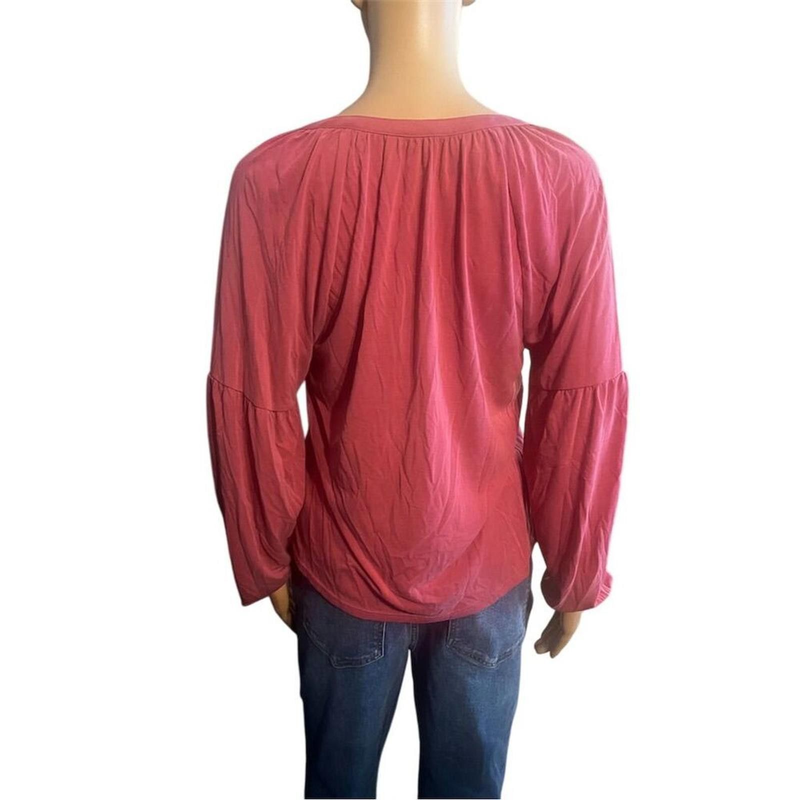 Lucky Brand Lucky Brand Women's Long Sleeve V-Neck Blouse Pink Size S Size S / US 4 / IT 40 - 5 Thumbnail