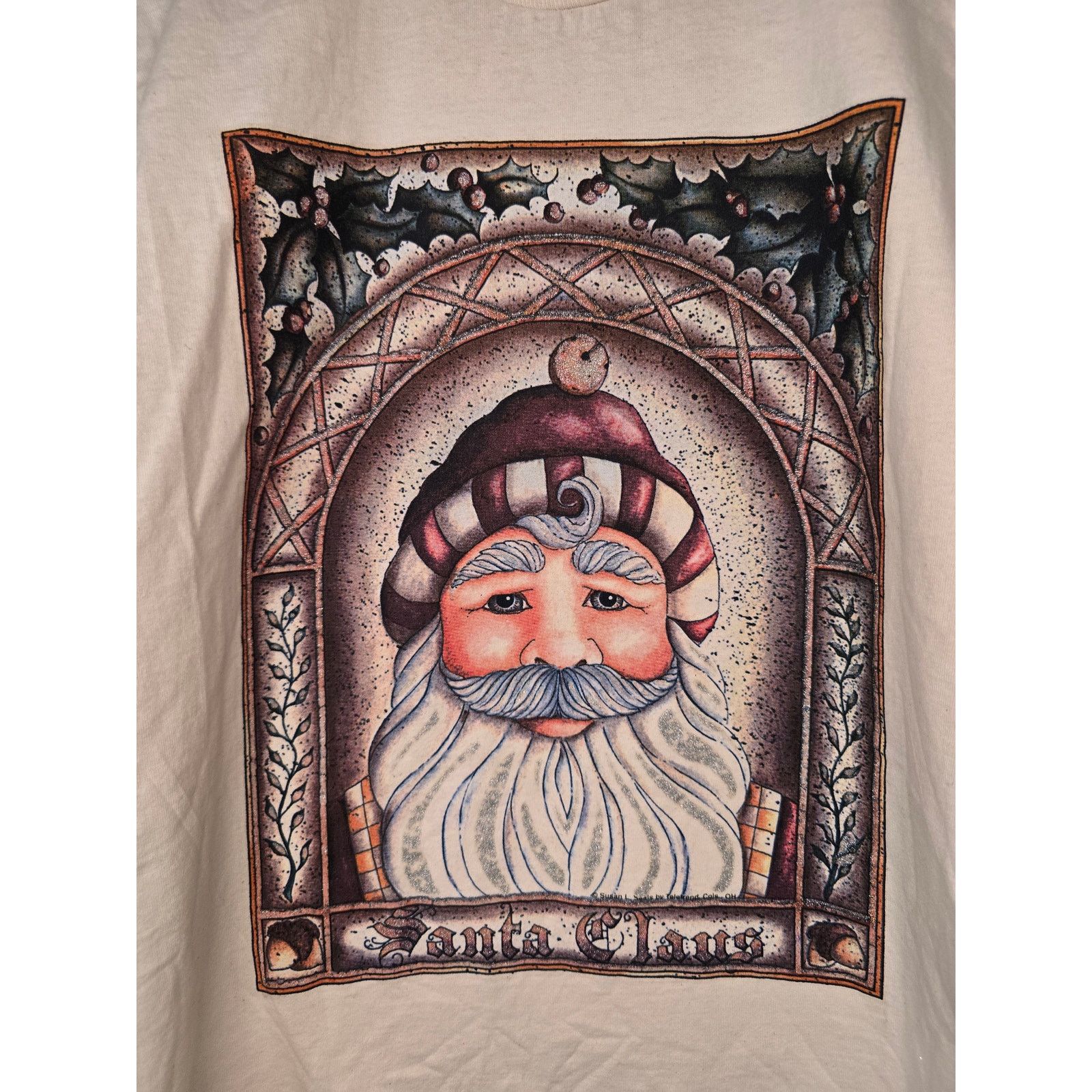 Jerzees × Vintage Vintage Santa Claus Shirt Beige M Father Christmas Tee Size US M / EU 48-50 / 2 - 2 Thumbnail