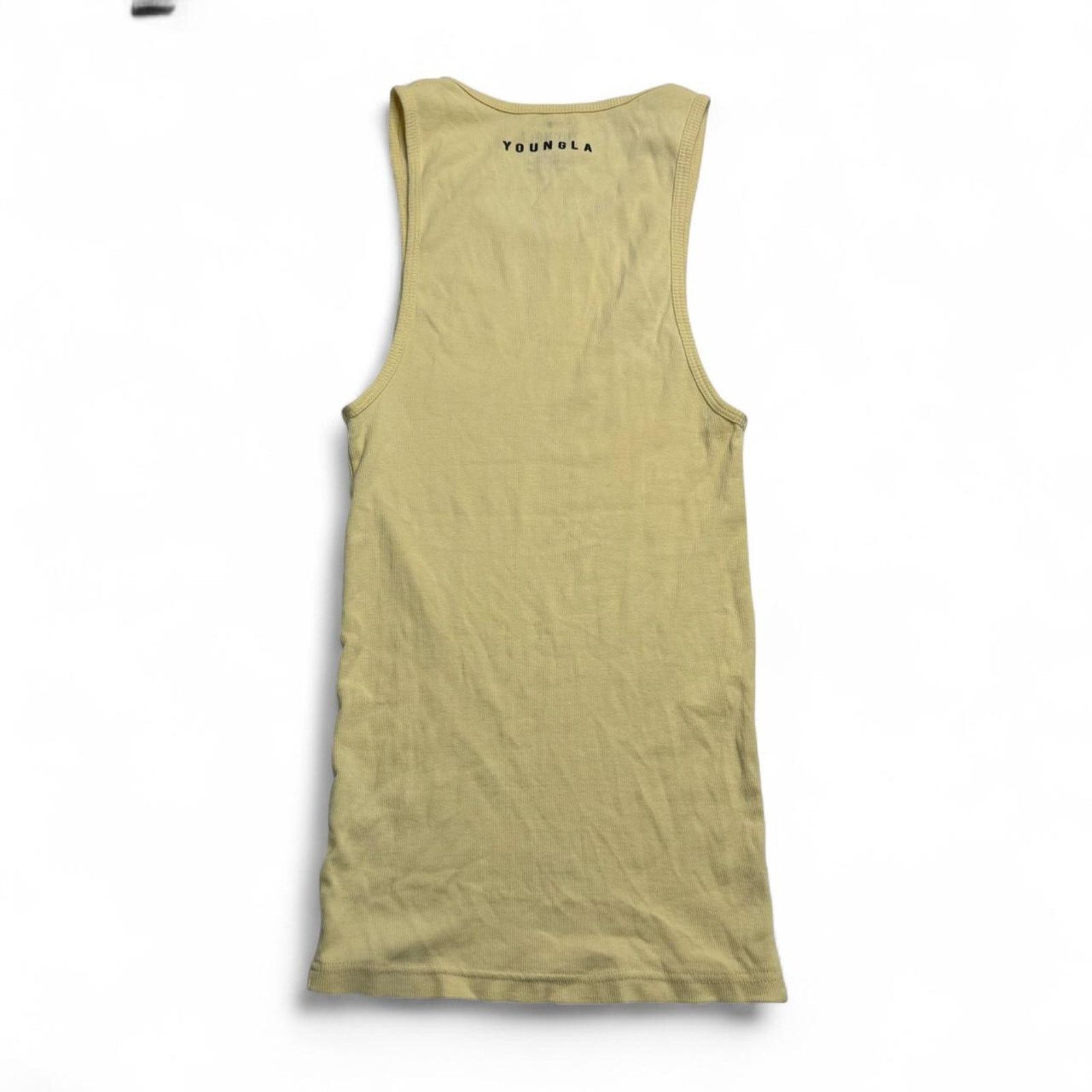 YoungLA YoungLA Yellow Ribbed Tank Top XL Fitted Gym Workout Basic Size US XL / EU 56 / 4 - 2 Thumbnail