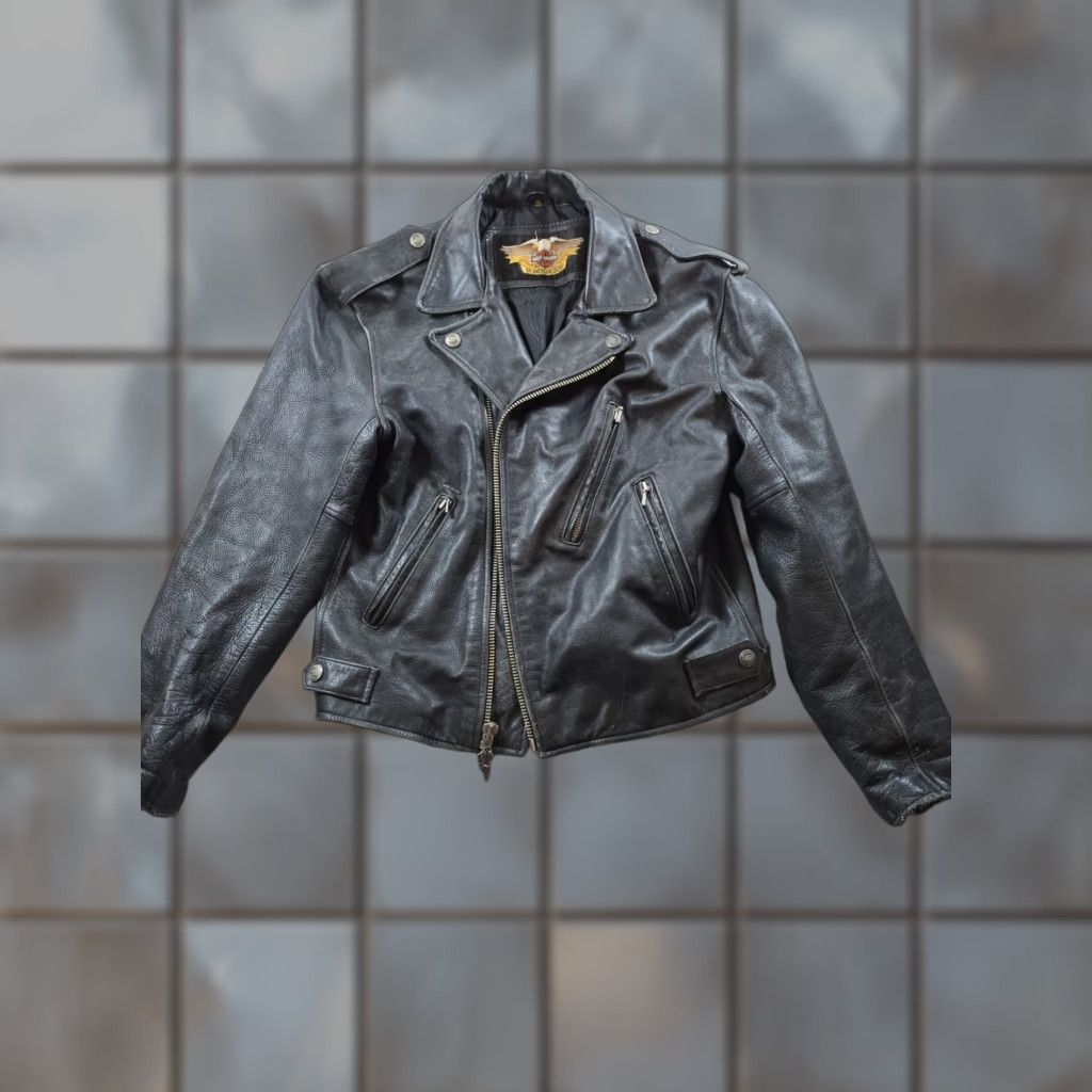 Harley Davidson **Vintage Harley-Davidson Embossed Leather Jacket Mens M Black** User: **Vintage Harley-Davidson Embossed Leather Jacket M Black** Size US M / EU 48-50 / 2 - 1 Thumbnail