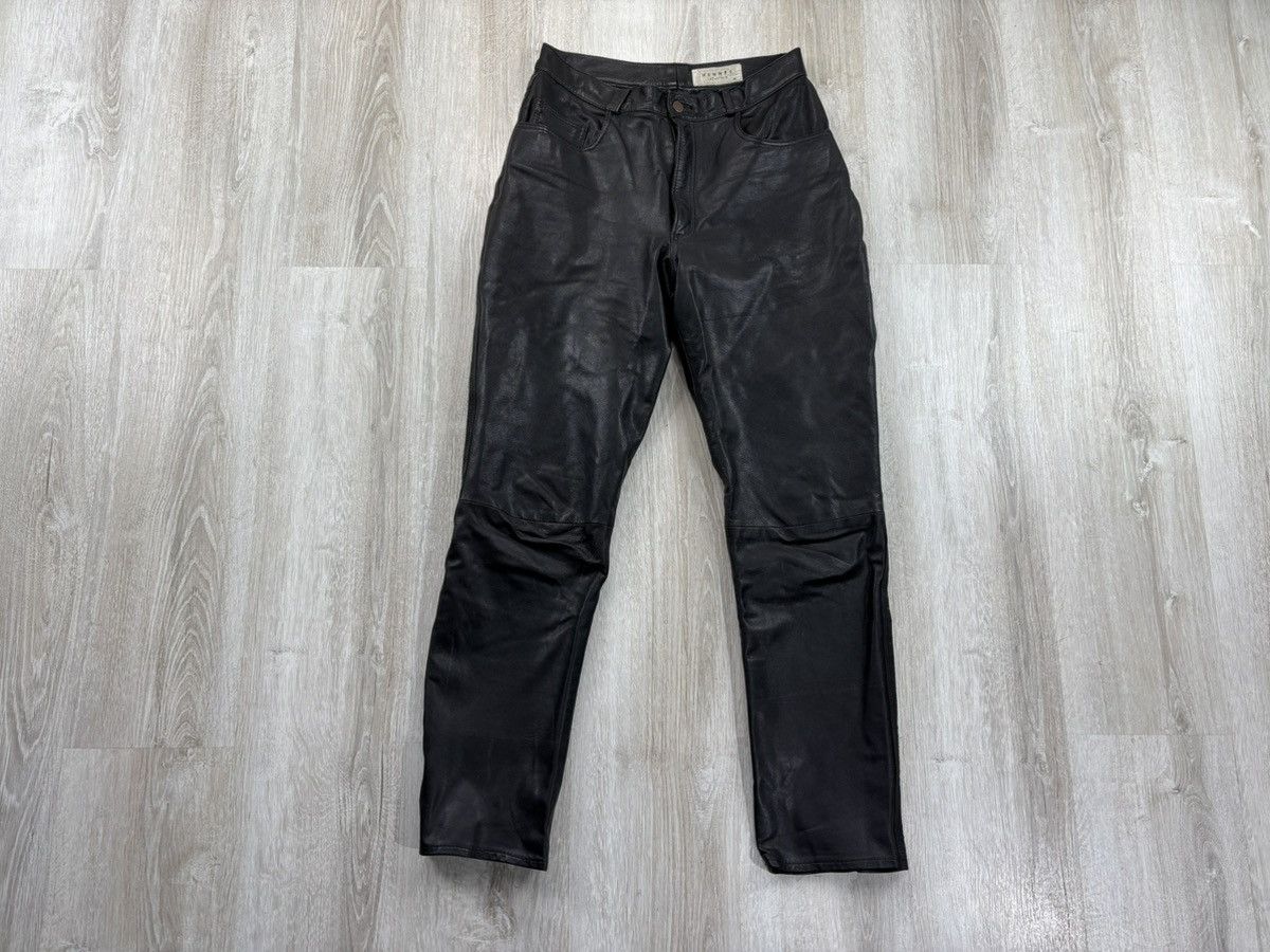 Genuine Leather × Leather × Vintage Womens biker moto leather pants Hennes Collection Size 40 Size 24" / US 00 / IT 34 - 1 Thumbnail