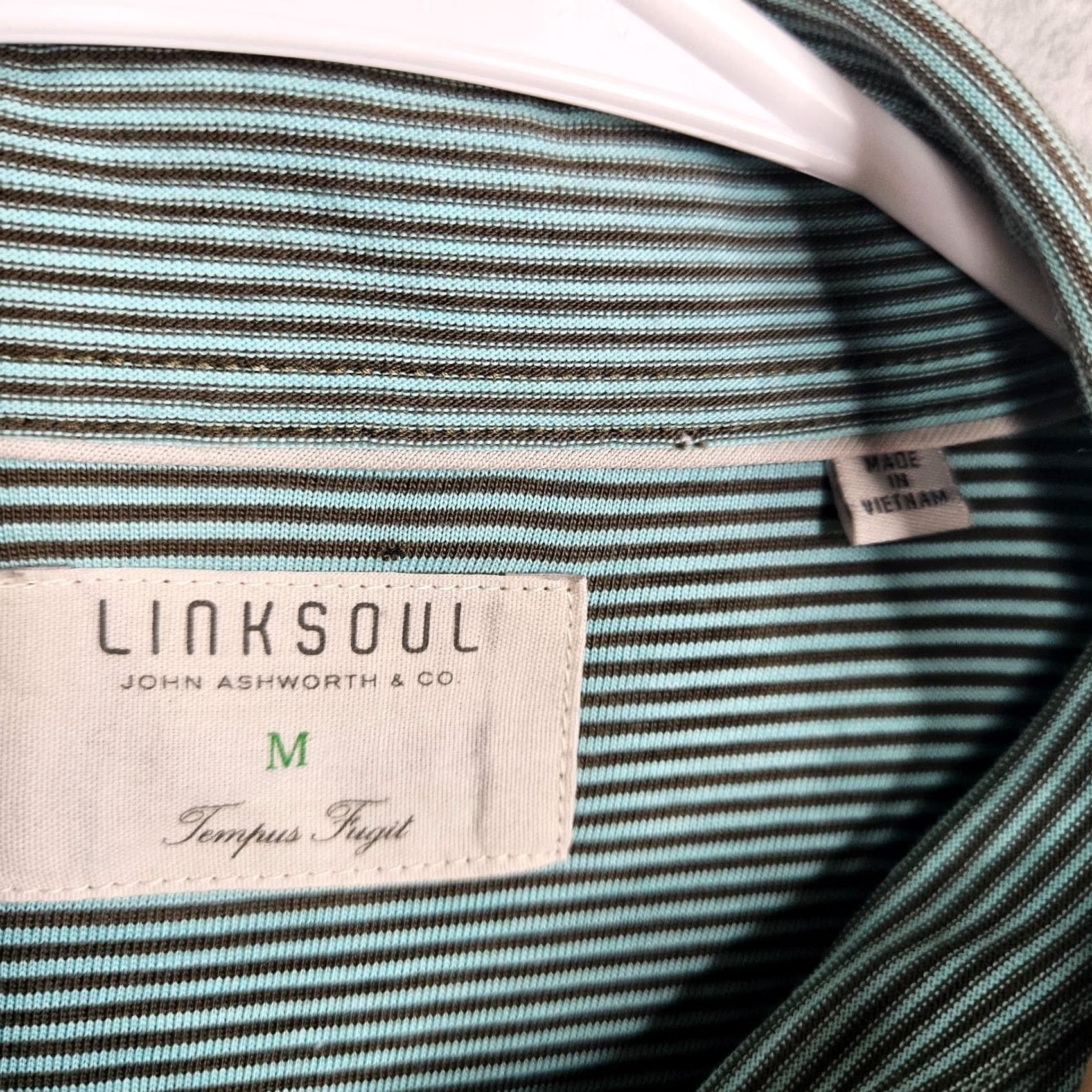 Vintage Linksoul Tempus Fugit Golf Polo Shirt White Striped Size M Men Polo Size US M / EU 48-50 / 2 - 6 Thumbnail