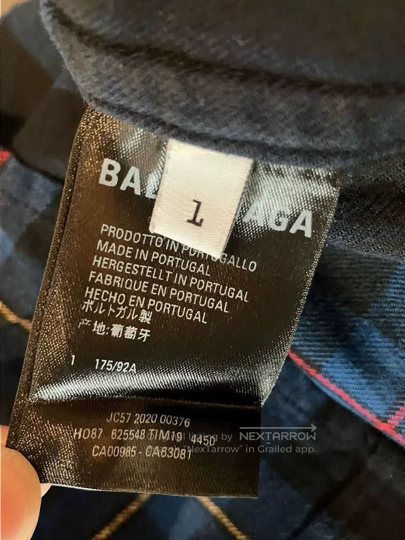 Balenciaga Balenciaga Blue plaid pocket logo embroidered long-sleeve Size US S / EU 44-46 / 1 - 7 Thumbnail