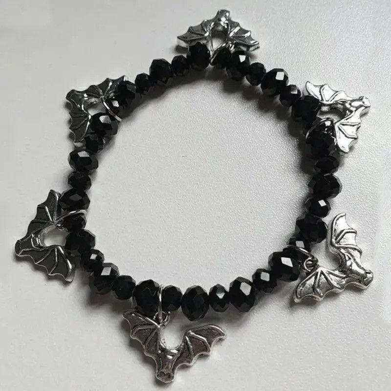 Jewelry Gothic Halloween Glass Crystal Bat Bracelet Size ONE SIZE - 1 Thumbnail