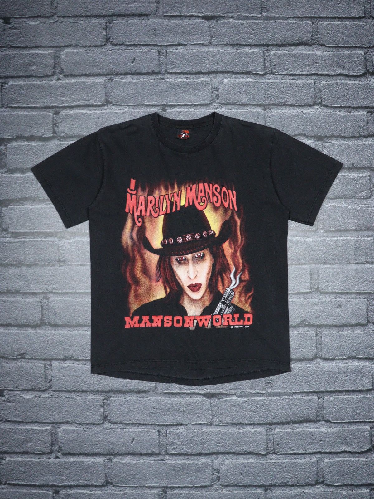 2000 Vintage Faded Marilyn Manson Graphic T-shirt Rare Print