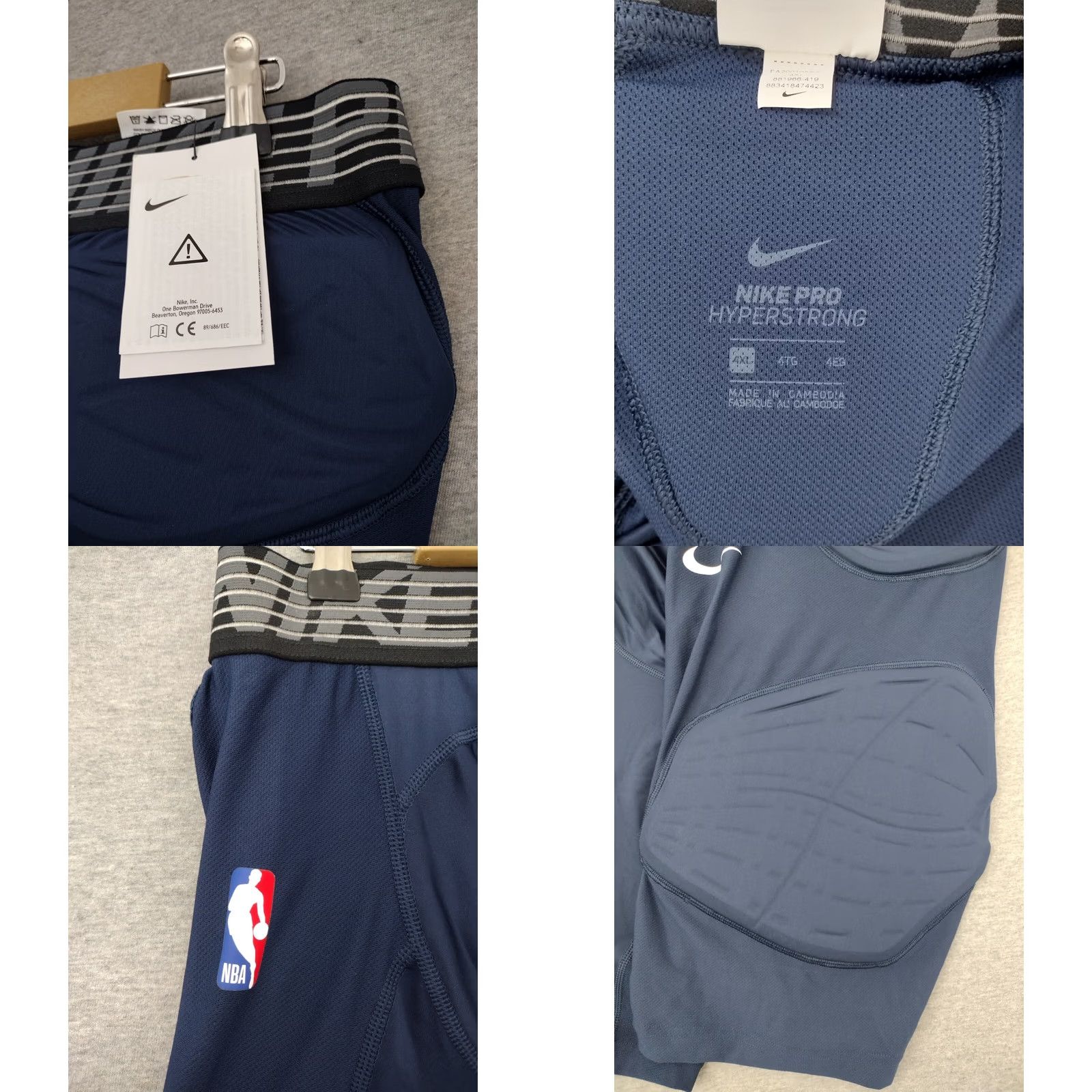 Nike Nike Pro Hyperstrong NBA Padded Compression Shorts Blue 4XL Men Athletic Basketball Pro Activewear Compression Pants 34 in 11 in Inseam Size US 39 - 8 Thumbnail
