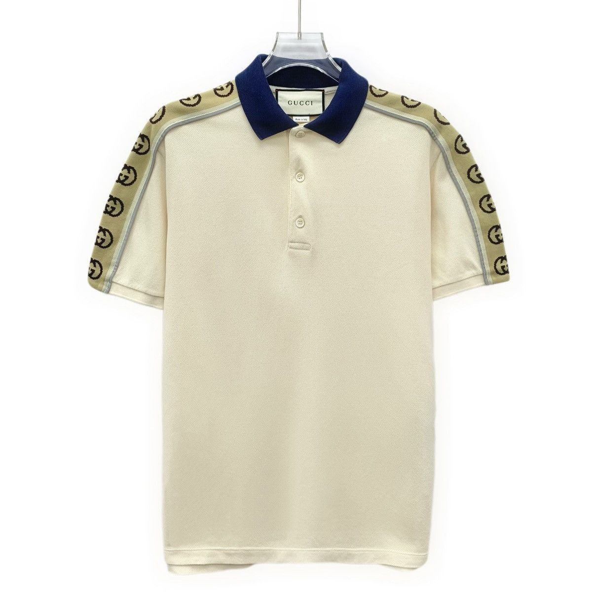 Gucci Beige Short Sleeve Polo with Contrast Collar and Side Size US XS / EU 42 / 0 - 1 Thumbnail