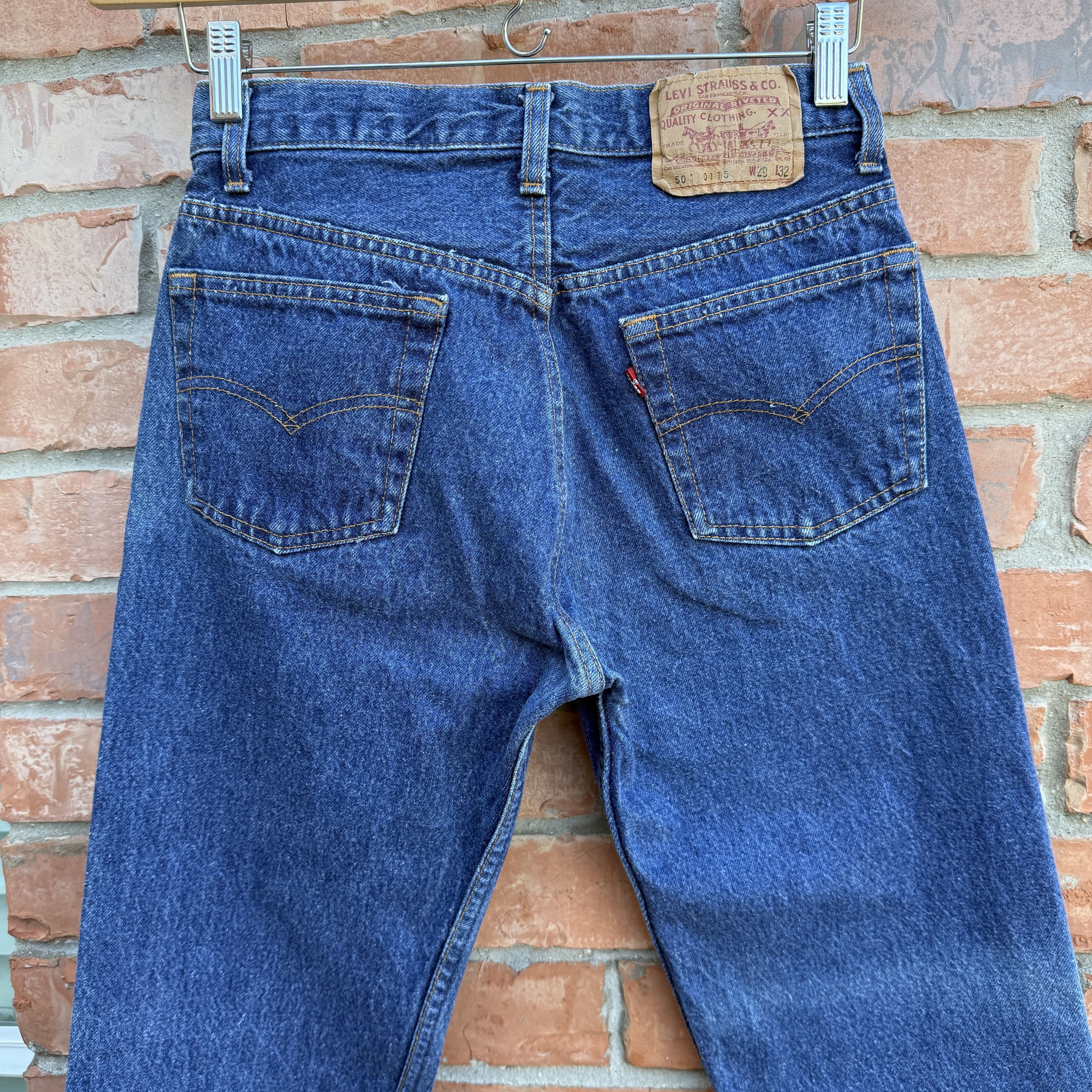 Levi's Vintage 80s Levis 501 Blue Button fly Denim Jeans Size US 27 - 4 Thumbnail