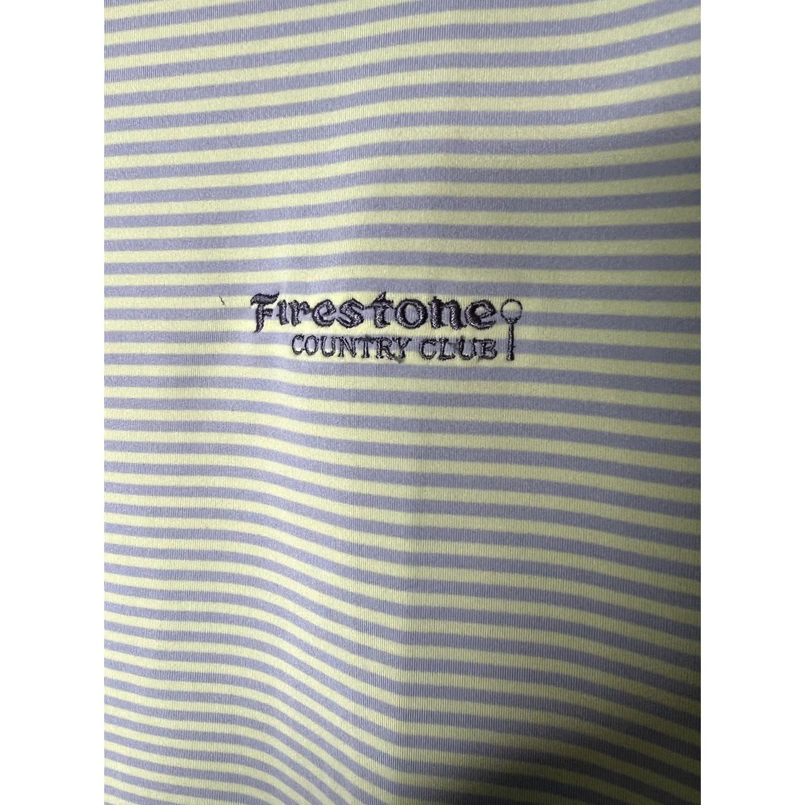Footjoy FootJoy Golf Polo Mens Large Green Striped Short Sleeve Breathable Logo 32 Inches Long 24 Inches Chest Akron Firestone Country Club Size US L / EU 52-54 / 3 - 3 Thumbnail