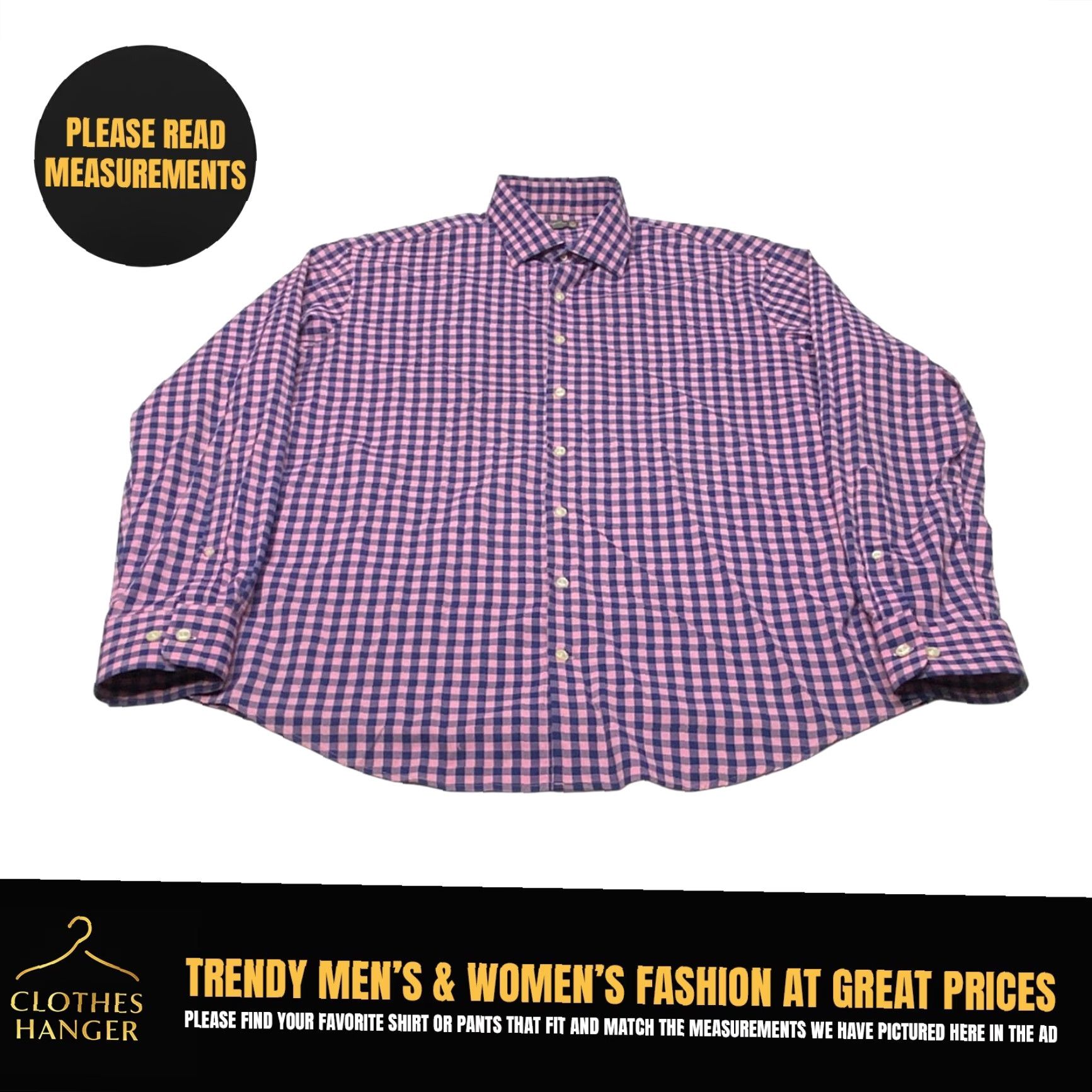 Peter Millar Peter Millar Shirt Mens XL Purple Check Summer Comfort Stretch Button-Down Size US XL / EU 56 / 4 - 2 Thumbnail