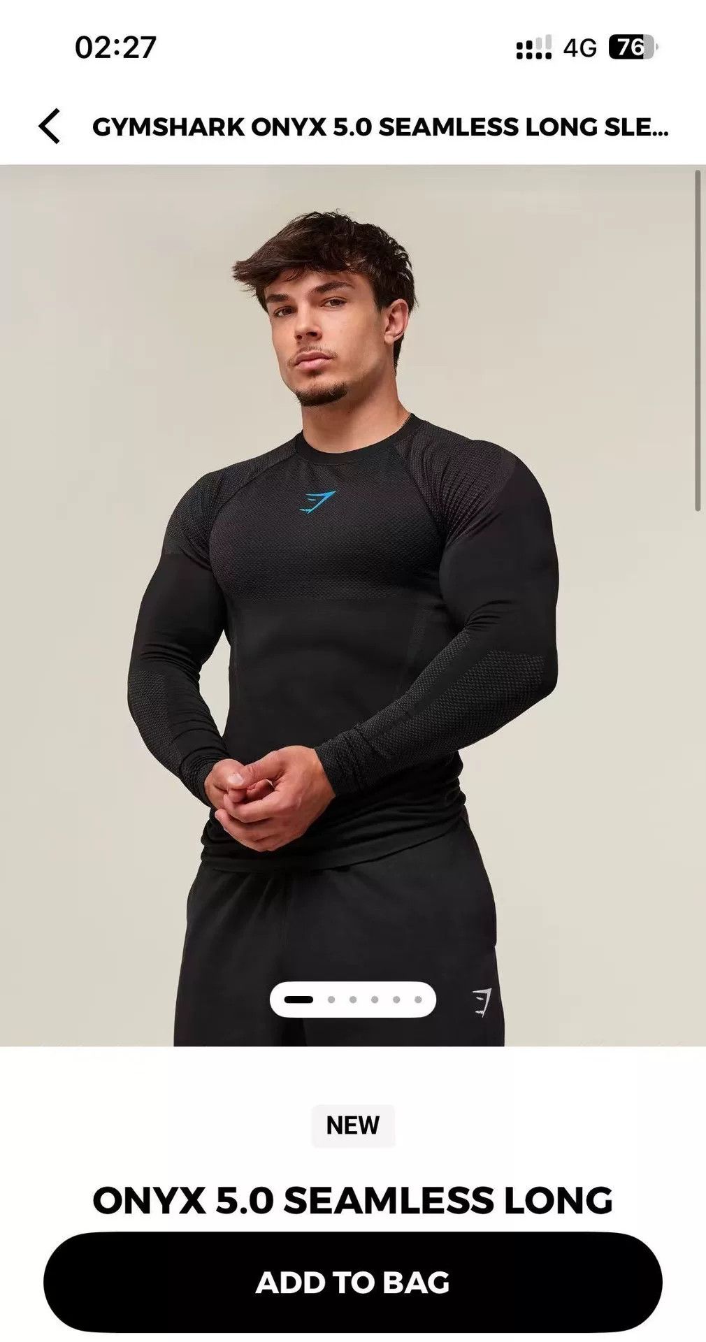 Gymshark Gymshark Onyx V5 Seamless Long Sleeve Shirt Blue / Onyx