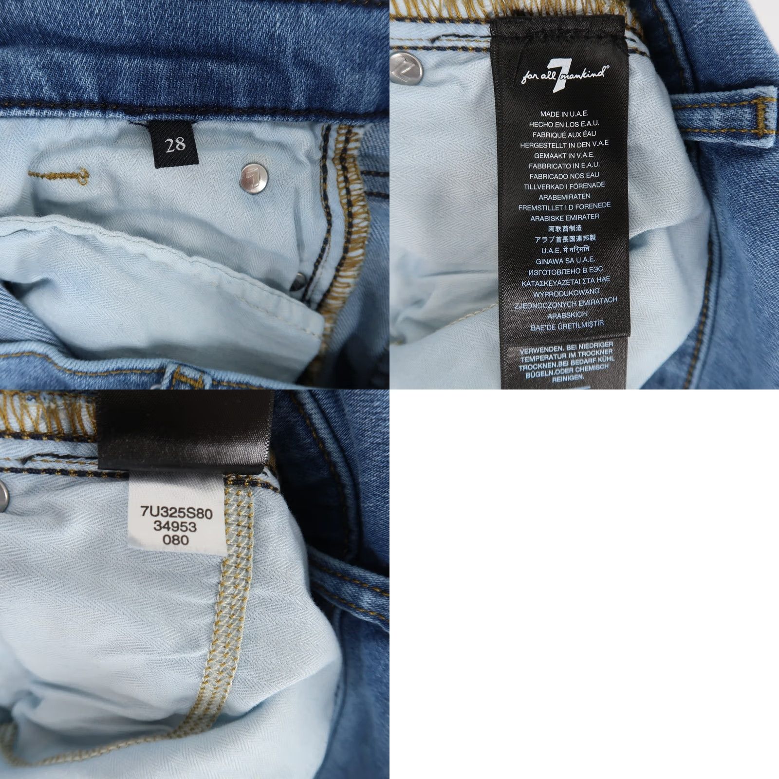 7 For All Mankind VINTAGE 7 For All Mankind Jeans Womens 28 Blue High Waist Cropped Straight Button Fly Size 28" / US 6 / IT 42 - 9 Thumbnail
