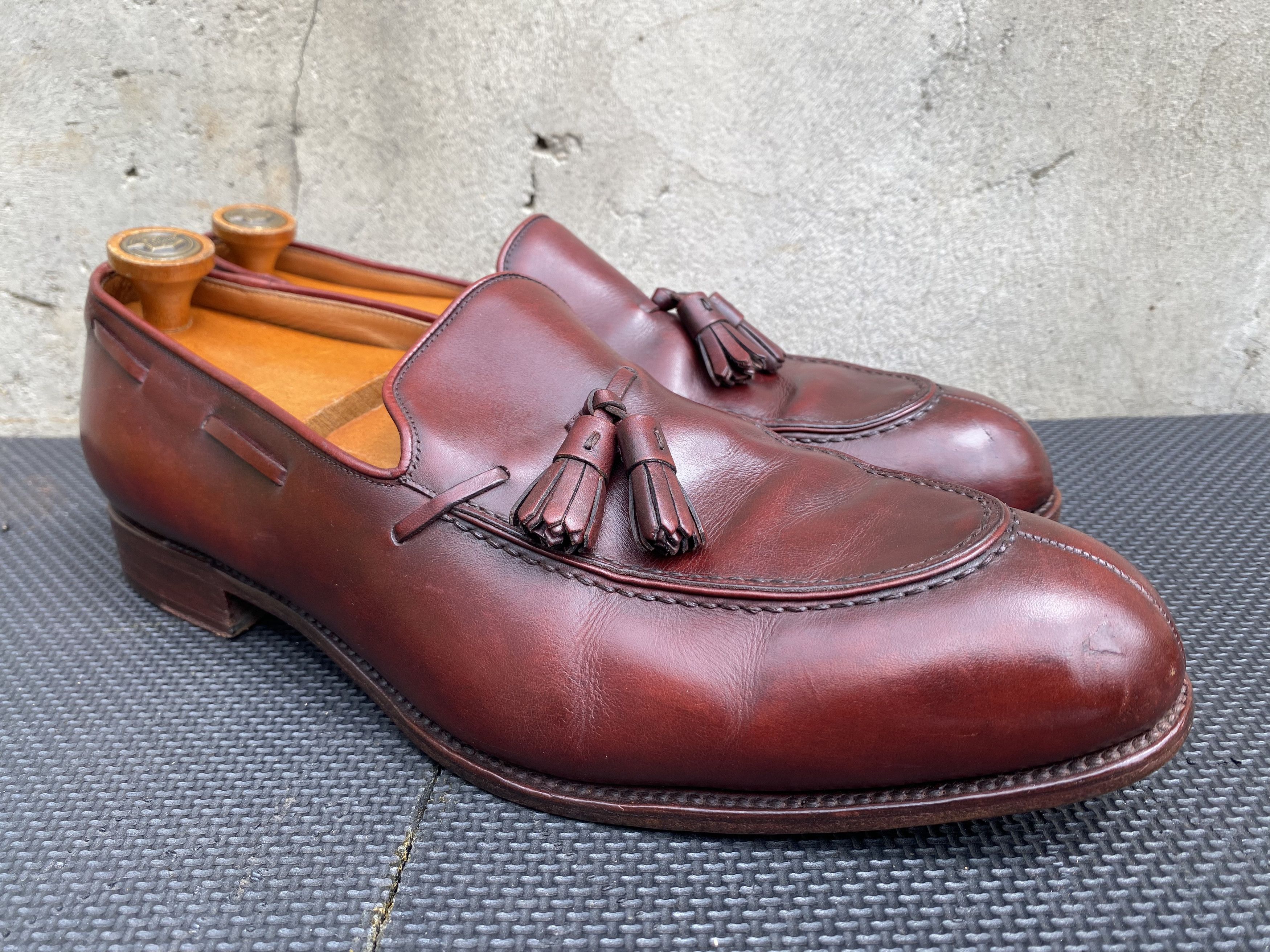 Carmina Carmina Mens Brown Calfskin Tassel Split Toe Loafers luxury Size US 13 / EU 46 - 5 Thumbnail