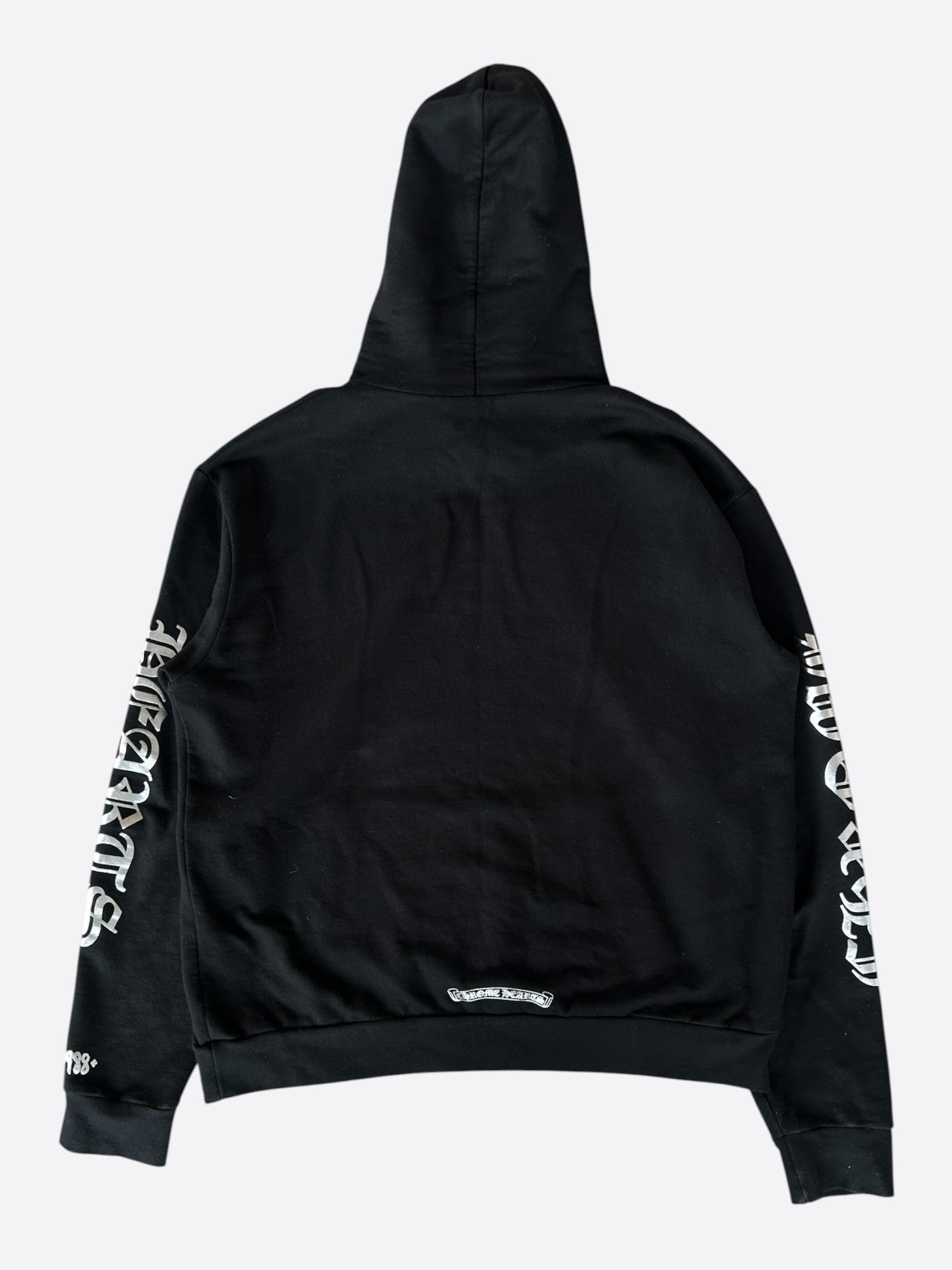 Chrome Hearts Chrome Hearts Black & Silver Script Logo Hoodie Size US XL / EU 56 / 4 - 2 Thumbnail