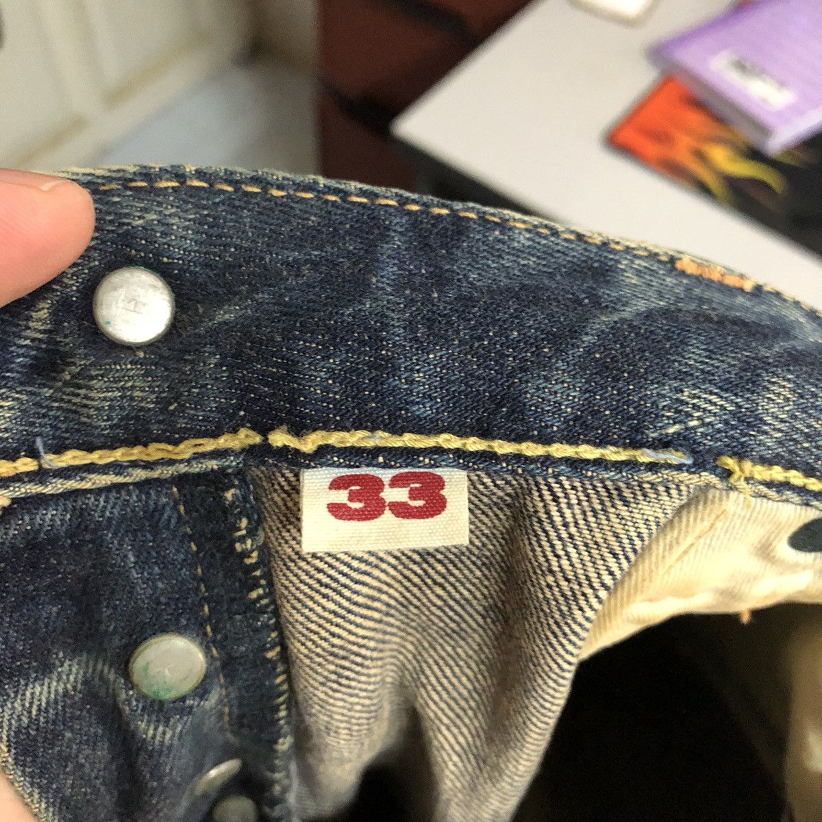 HOLLYWOOD RANCH MARKET DLL HRM Hollywood Ranch Market Blue Denim jeans Pants #C131 Size US 33 - 19 Thumbnail