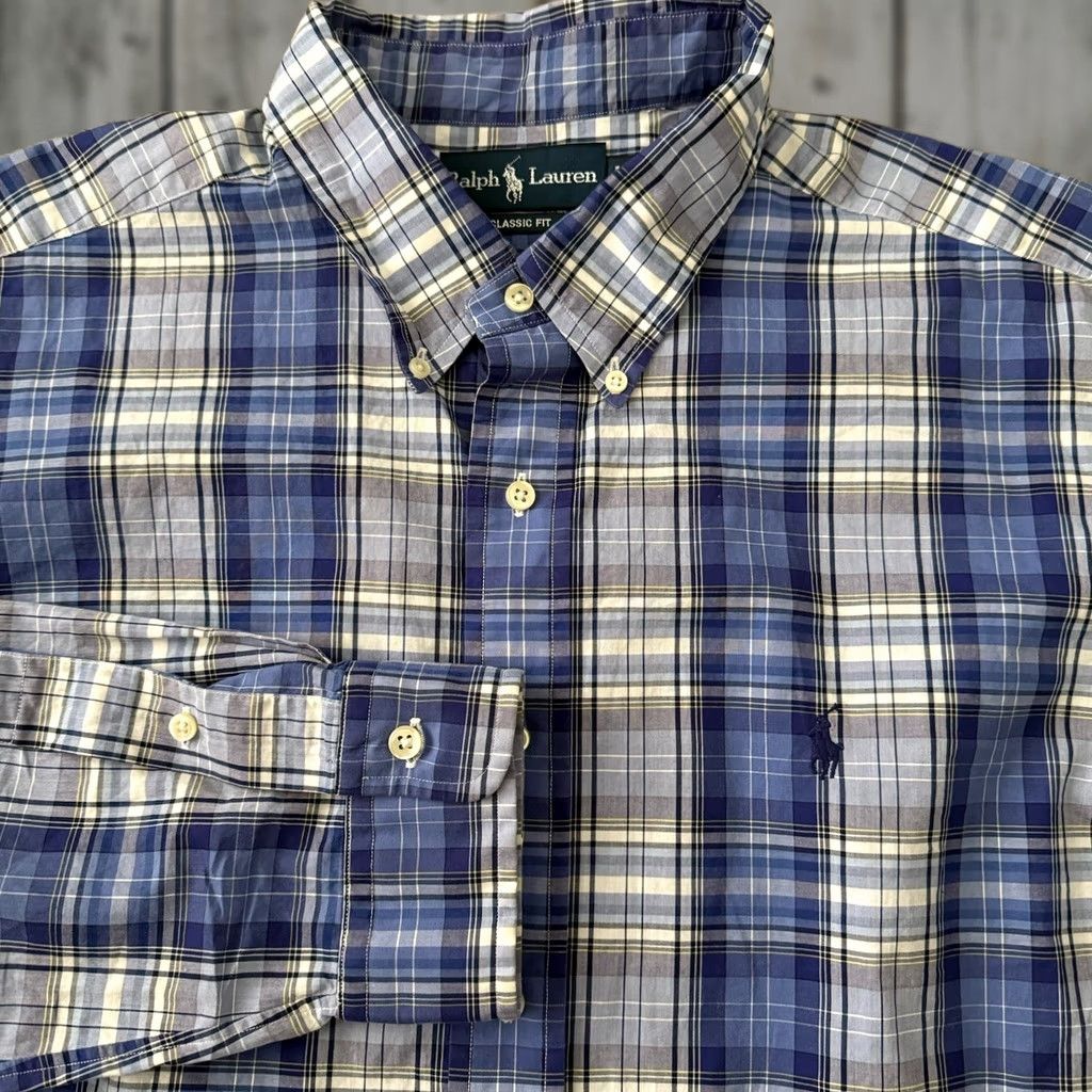 Ralph Lauren Ralph Lauren Shirt Mens XXL Long Sleeve Blue Plaid 100% Cotton Classic Fit Button-Up Shirt Size US XXL / EU 58 / 5 - 1 Thumbnail