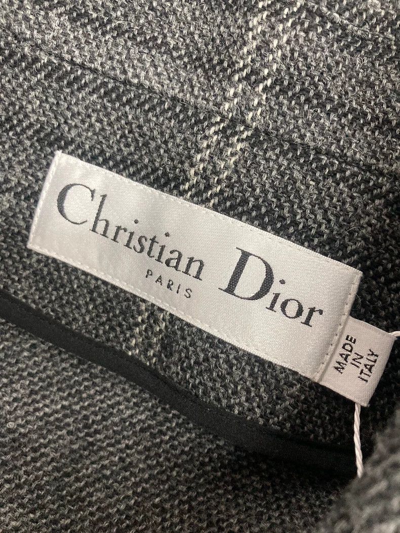 Dior Dior Gray plaid double-breasted embroidered wool coat Size XS / US 0-2 / IT 36-38 - 5 Thumbnail