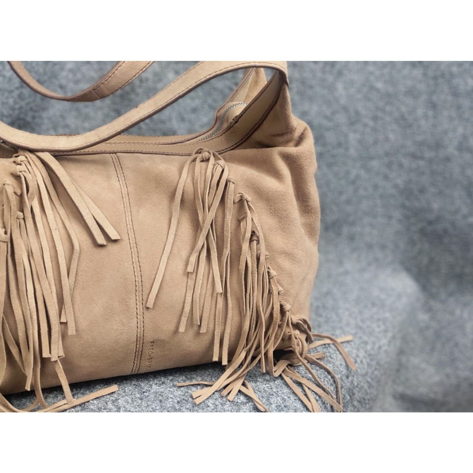 Vintage FredsBruder Design suede Leather shoulder tan fringe handbag Size ONE SIZE - 5 Thumbnail