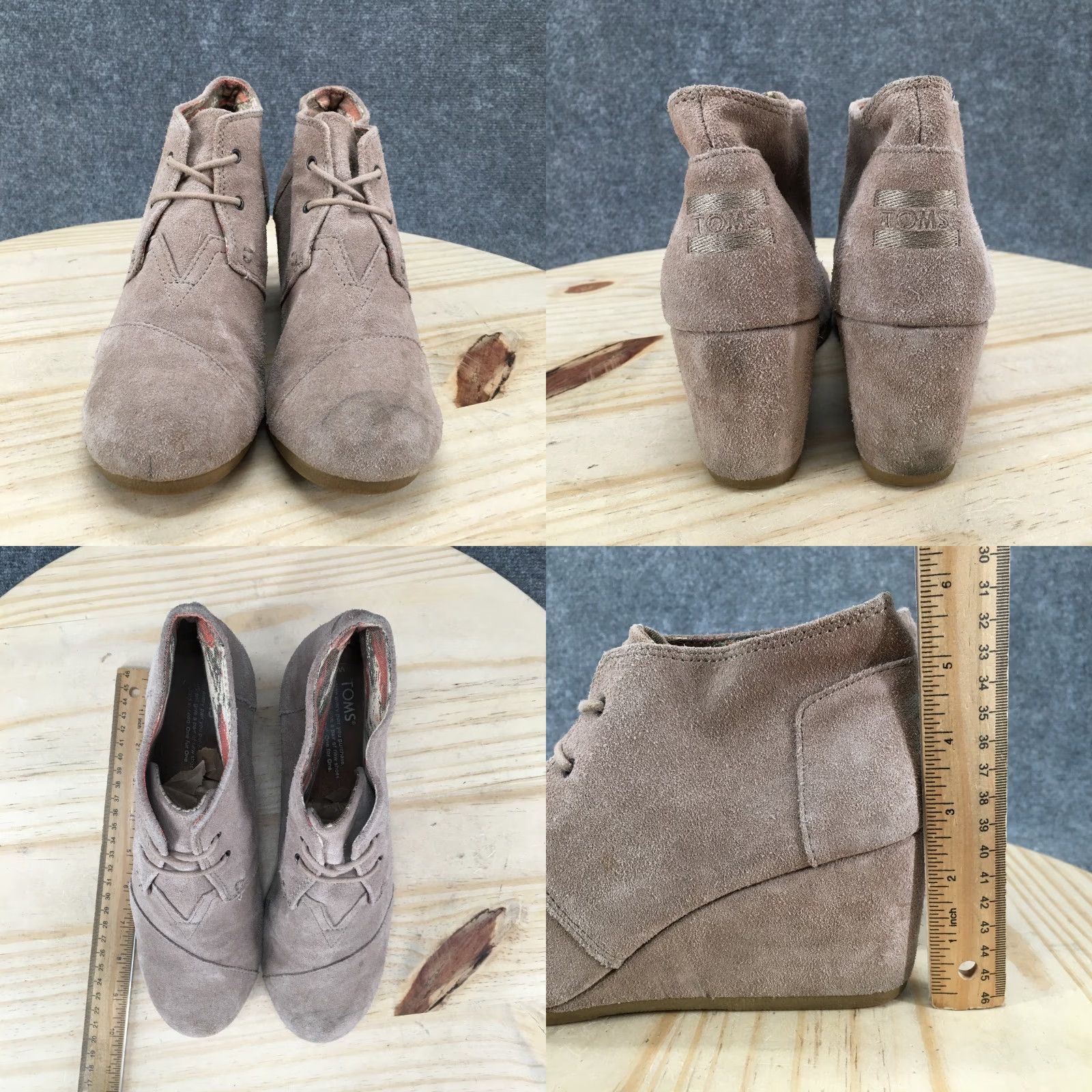 Toms TOMS Boots Womens 10 Desert Brown Lace Up Round Toe Comfort Wedge Heels 10006257 Size US 10 / IT 40 - 8 Thumbnail