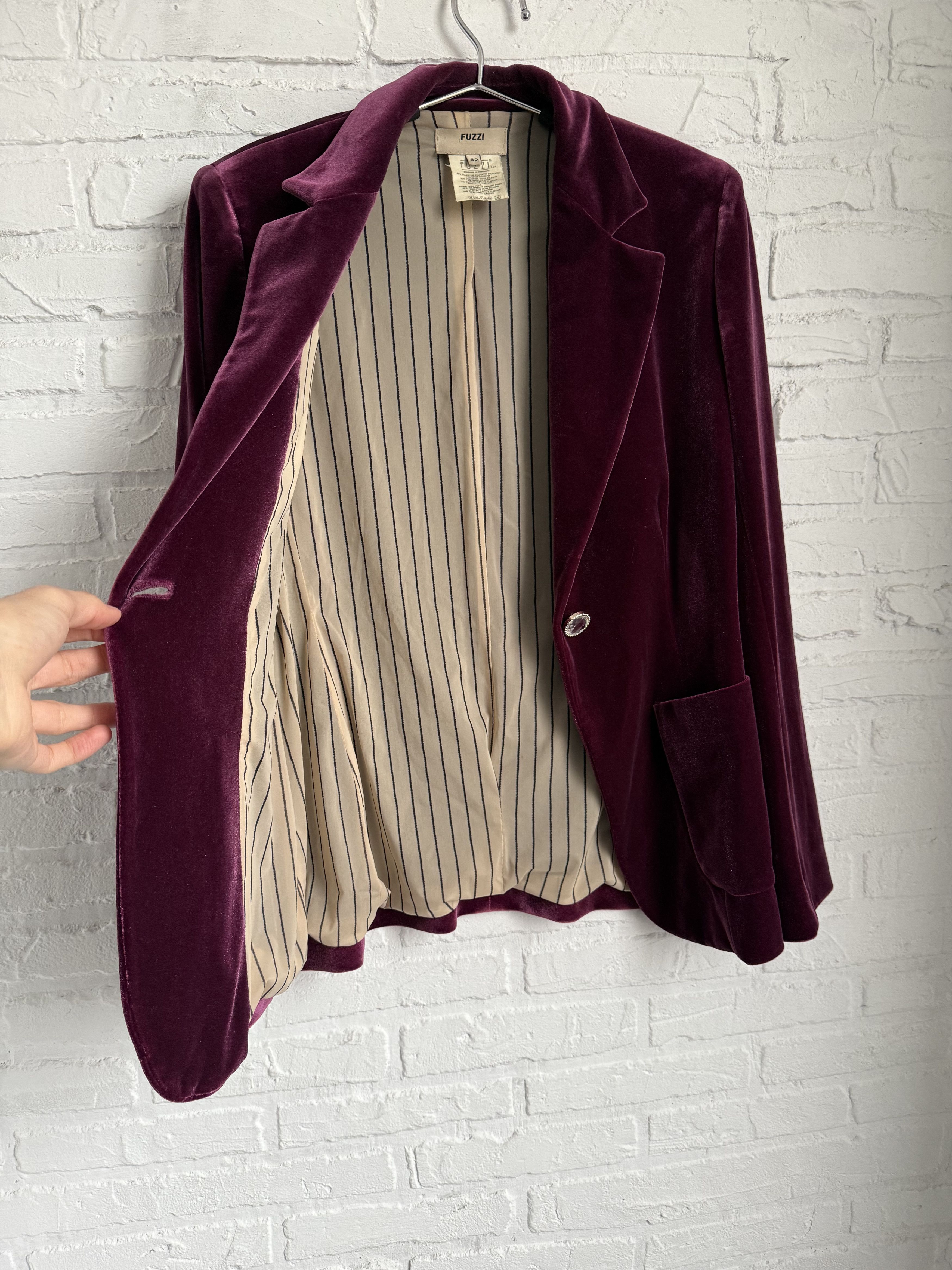 FUZZI Fuzzi Jean Paul Gaultier velour purple blazer Size M / US 6-8 / IT 42-44 - 7 Thumbnail