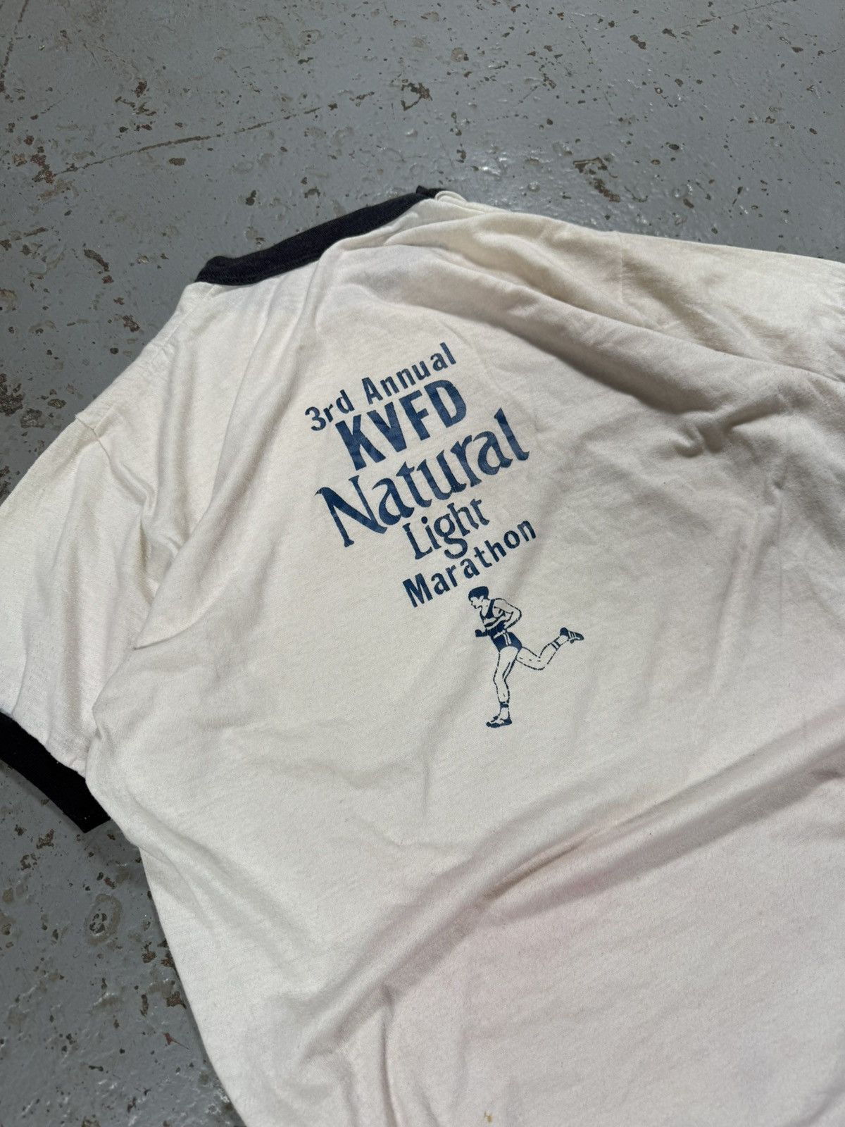 Vintage Vintage Single Stitch Natty Light Marathon Ringer Tee Size US XL / EU 56 / 4 - 4 Thumbnail