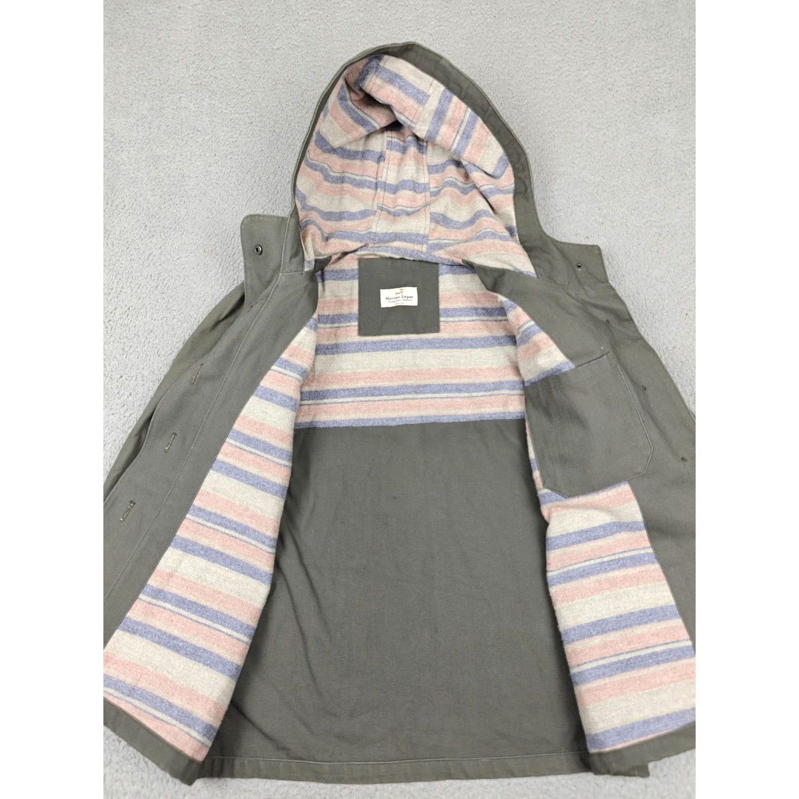 Marine Layer VINTAGE Marine Layer Jacket Womens M Green Hooded Cotton Canvas Lined Anorak USA Size M / US 6-8 / IT 42-44 - 2 Thumbnail