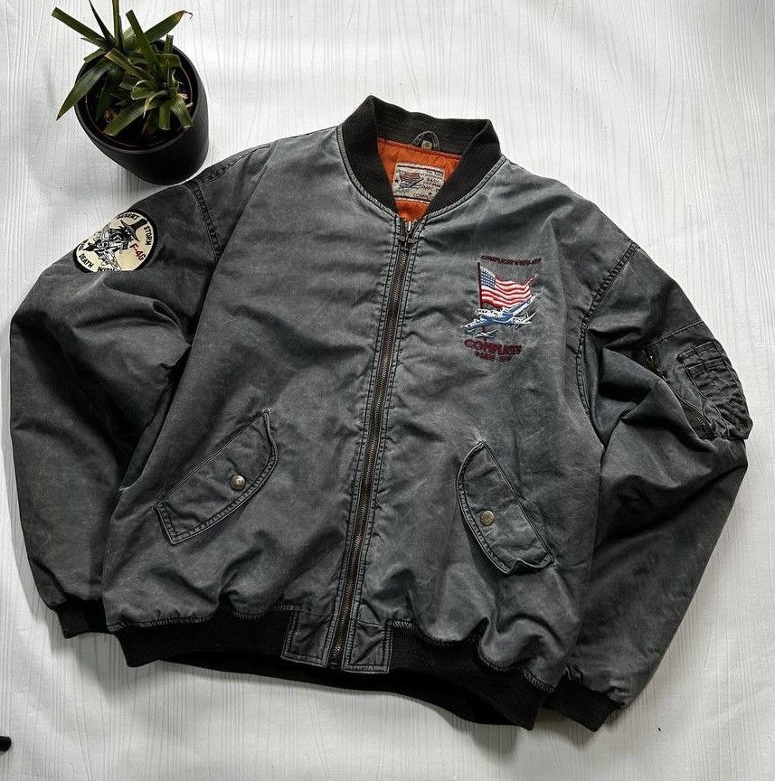 image of Vintage Bomber Jacket Rera Usa in Grey, Men's (Size XL)