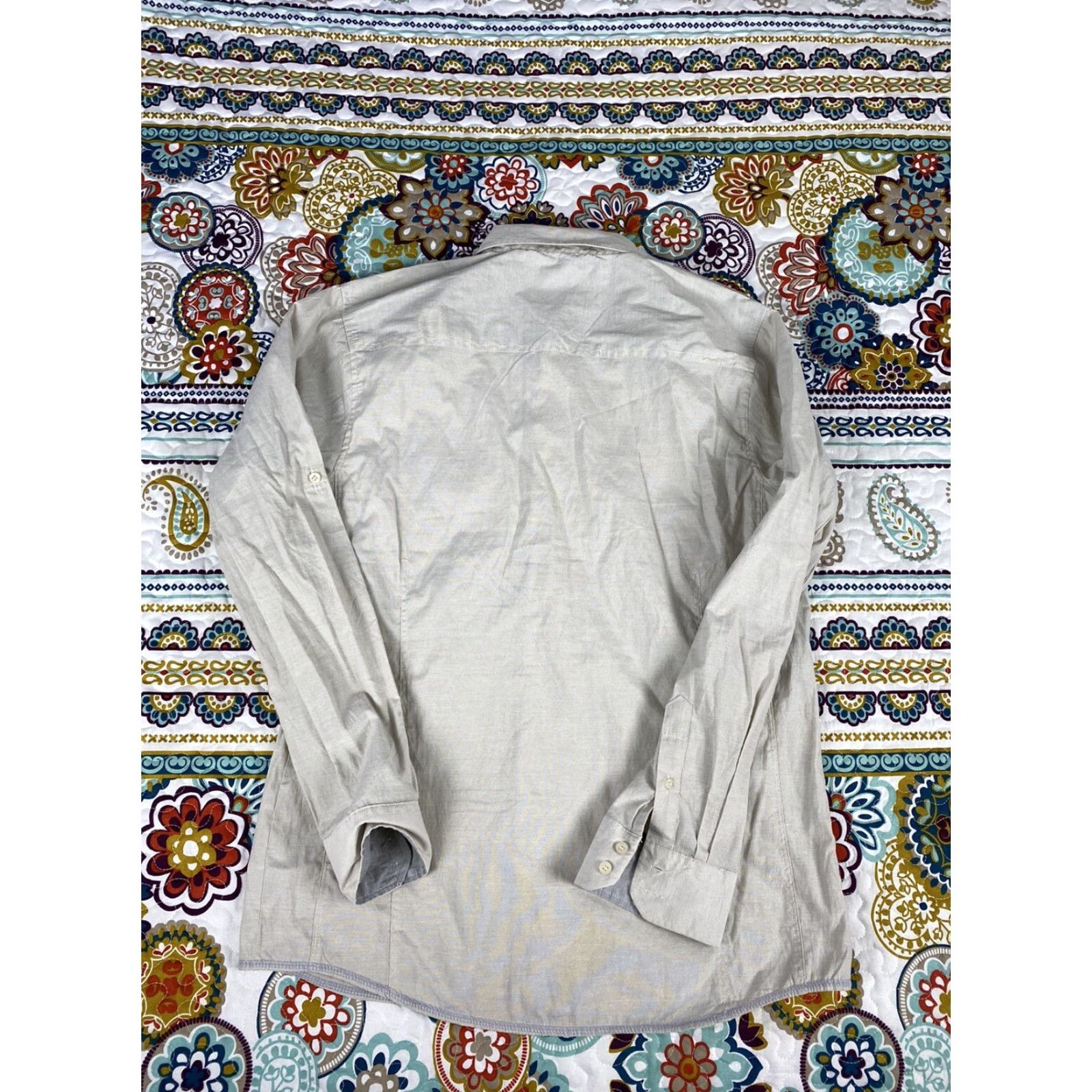 Sovereign Code Soverign Code Military Mens Button-Up Long Sleeve Shirt XL Ivory Dress Shirt Size XL Tan Color Size 46R - 5 Thumbnail