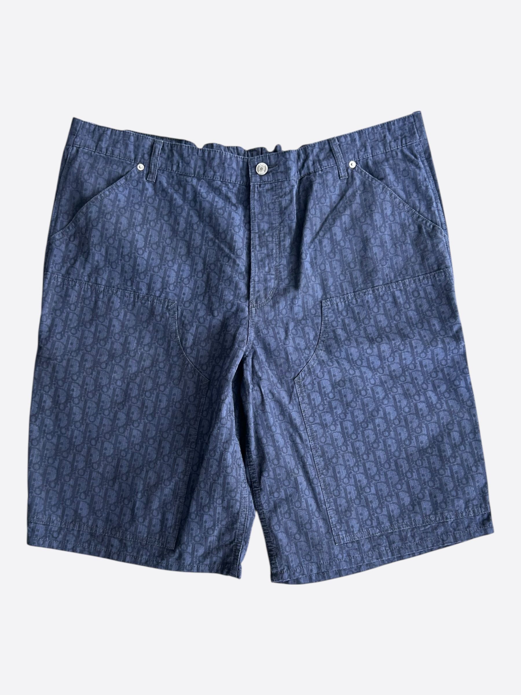 Dior Dior Blue Oblique Carpenter Shorts Size US 38 / EU 54 - 1 Thumbnail