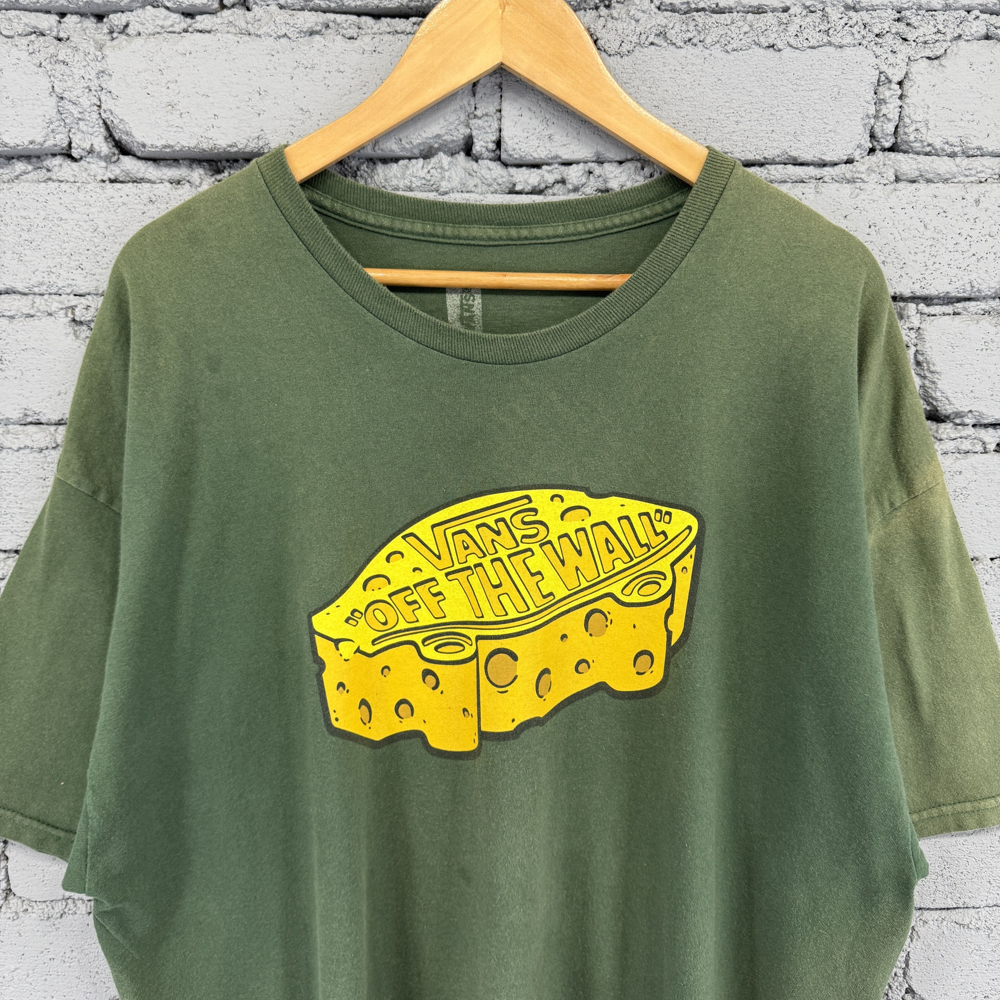 Vans Vans Big Logo "Cheese Head" and "Off The Wall" Faded Tshirt Size US XL / EU 56 / 4 - 3 Thumbnail