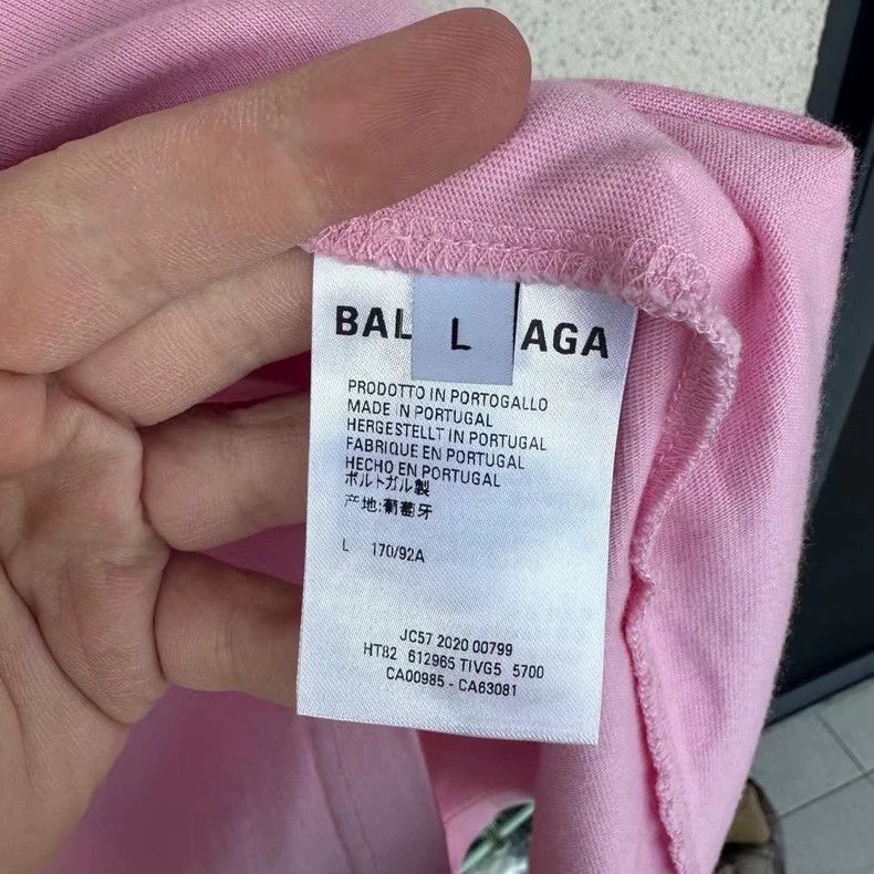 Balenciaga Balenciaga Pink Back Logo Short Sleeve Size US L / EU 52-54 / 3 - 2 Thumbnail