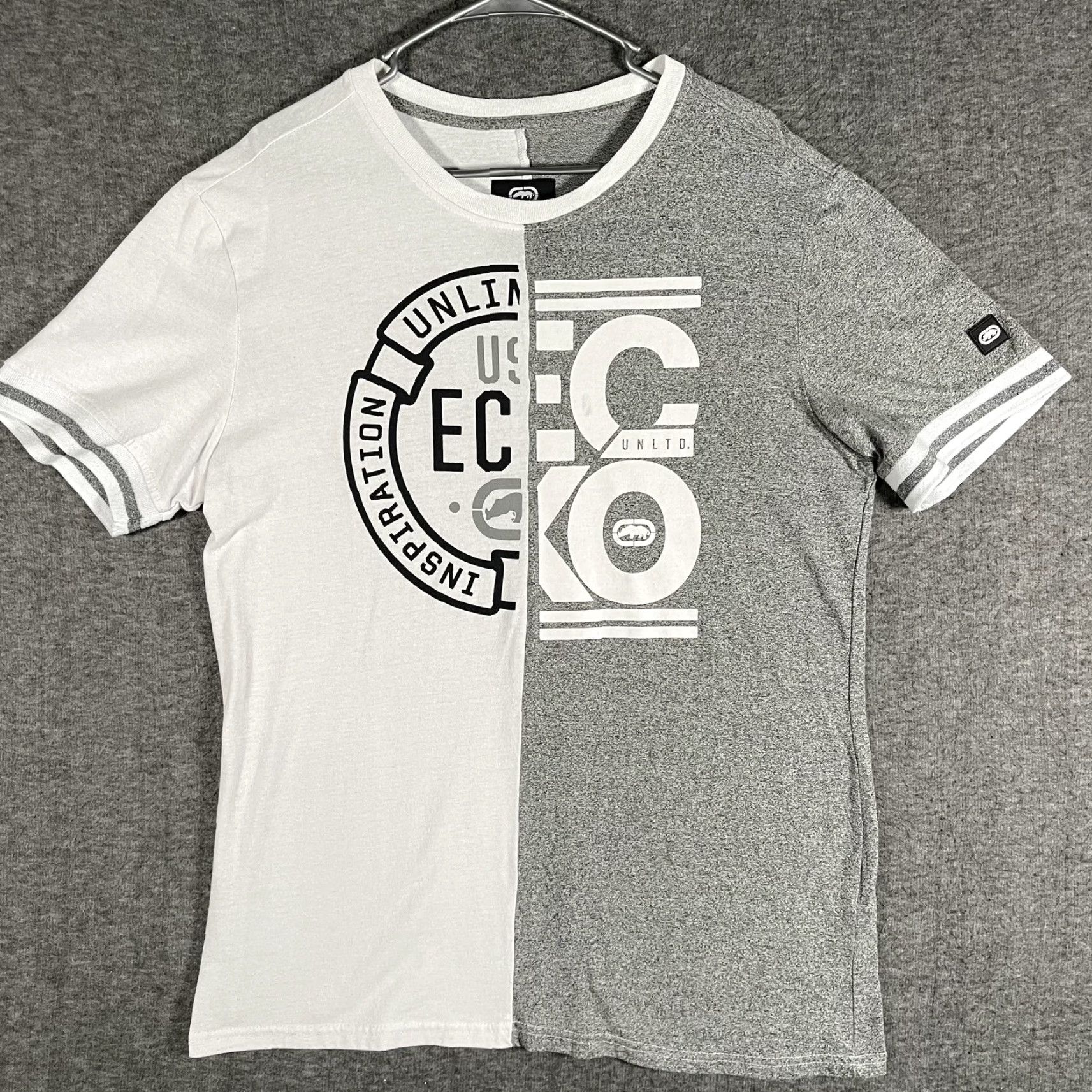 Ecko Unltd. VINTAGE Ecko Unltd Shirt Mens L White Gray Two Tone Logo Graphic Streetwear Tee Size US L / EU 52-54 / 3 - 2 Thumbnail