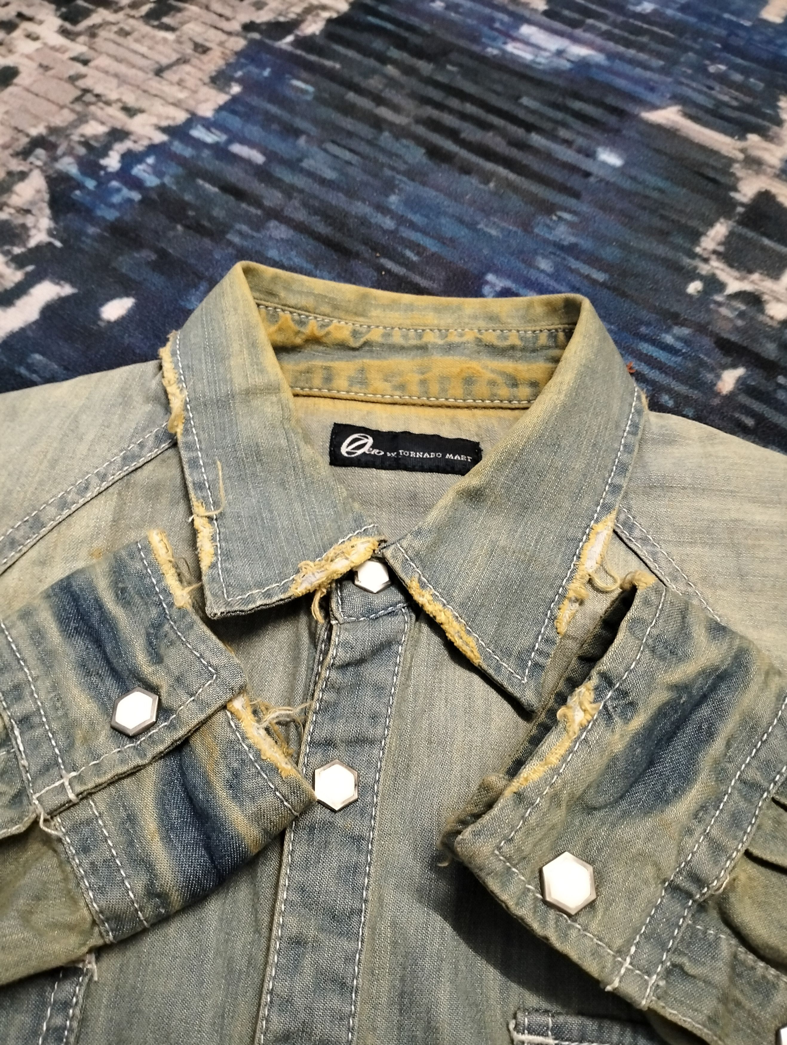 If Six Was Nine × Japanese Brand × Tornado Mart Japanese Tornado Mart denim Long Sleeve Button Up Shirt Size US S / EU 44-46 / 1 - 2 Thumbnail