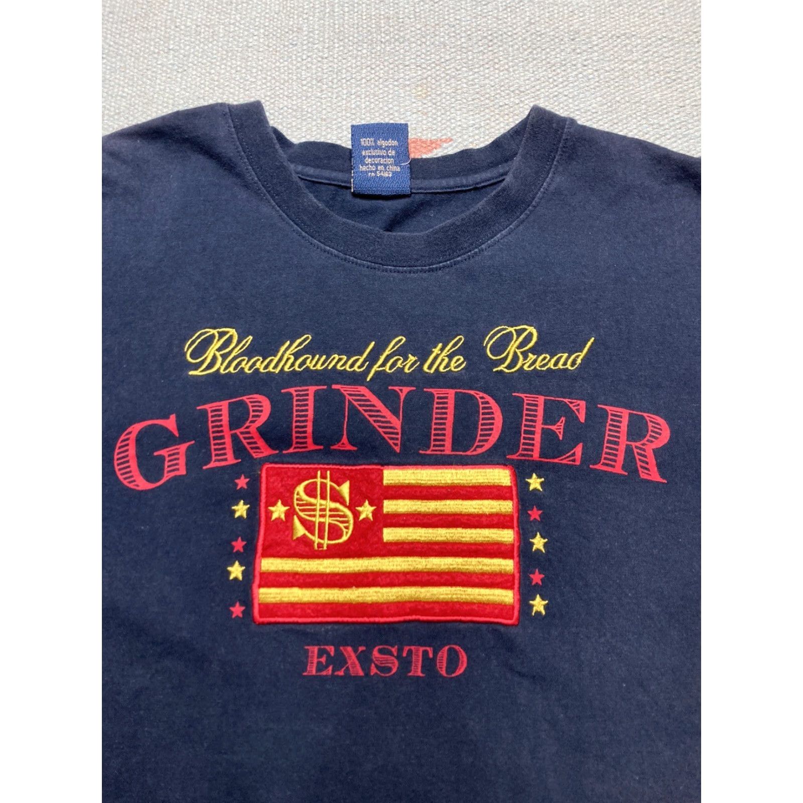 Bodega VINTAGE Exsto T-Shirt Boots Blue Large Mens Bloodhound for the Bread Grinder Cash 29” Length 24” Pit to Pit G3 Size US L / EU 52-54 / 3 - 2 Thumbnail