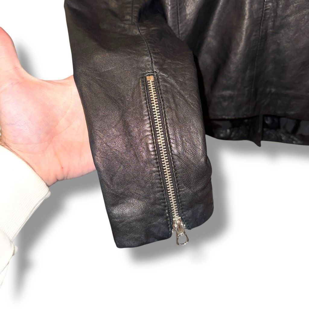 Madewell Madewell Black Lambskin Leather Racer Jacket Women’s Sz XXS Size XXS / US 00 / IT 34 - 7 Thumbnail
