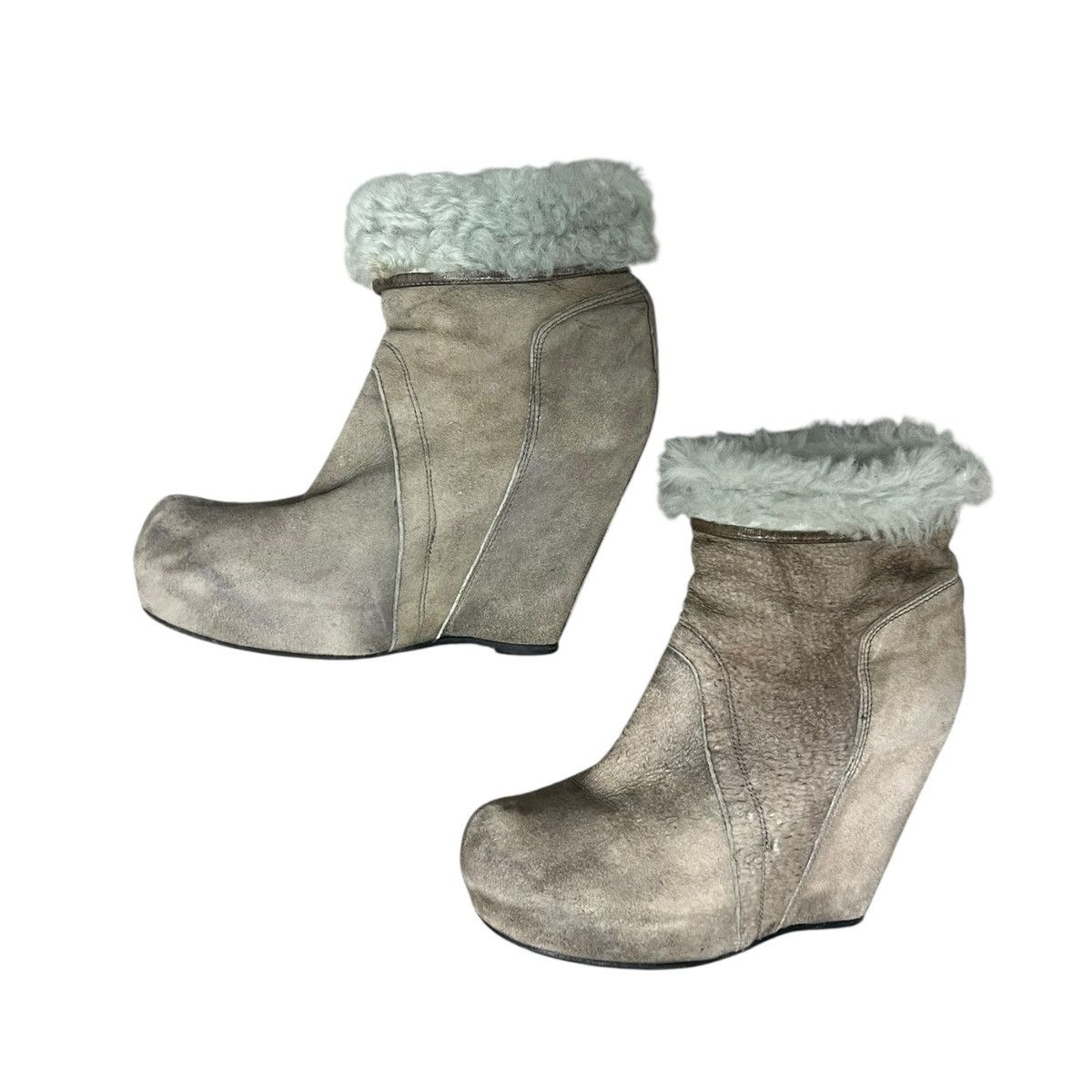 Rick Owens Rick owens fur wedge boots Size US 8 / EU 41 - 2 Thumbnail