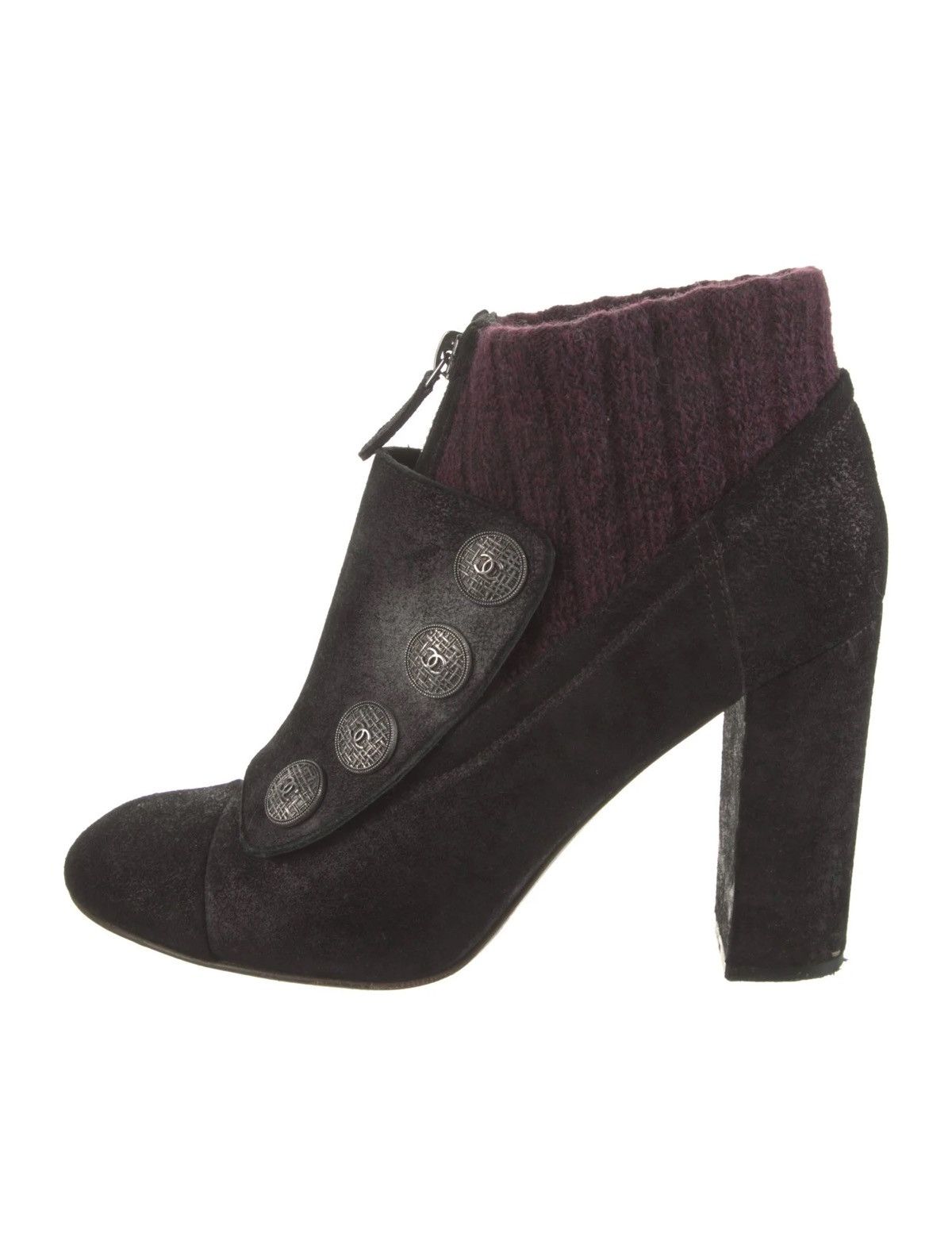 Chanel CHANEL Iridescent Wool Suede CC Snap Buttons Ankle Boots Size US 9 / IT 39 - 1 Thumbnail
