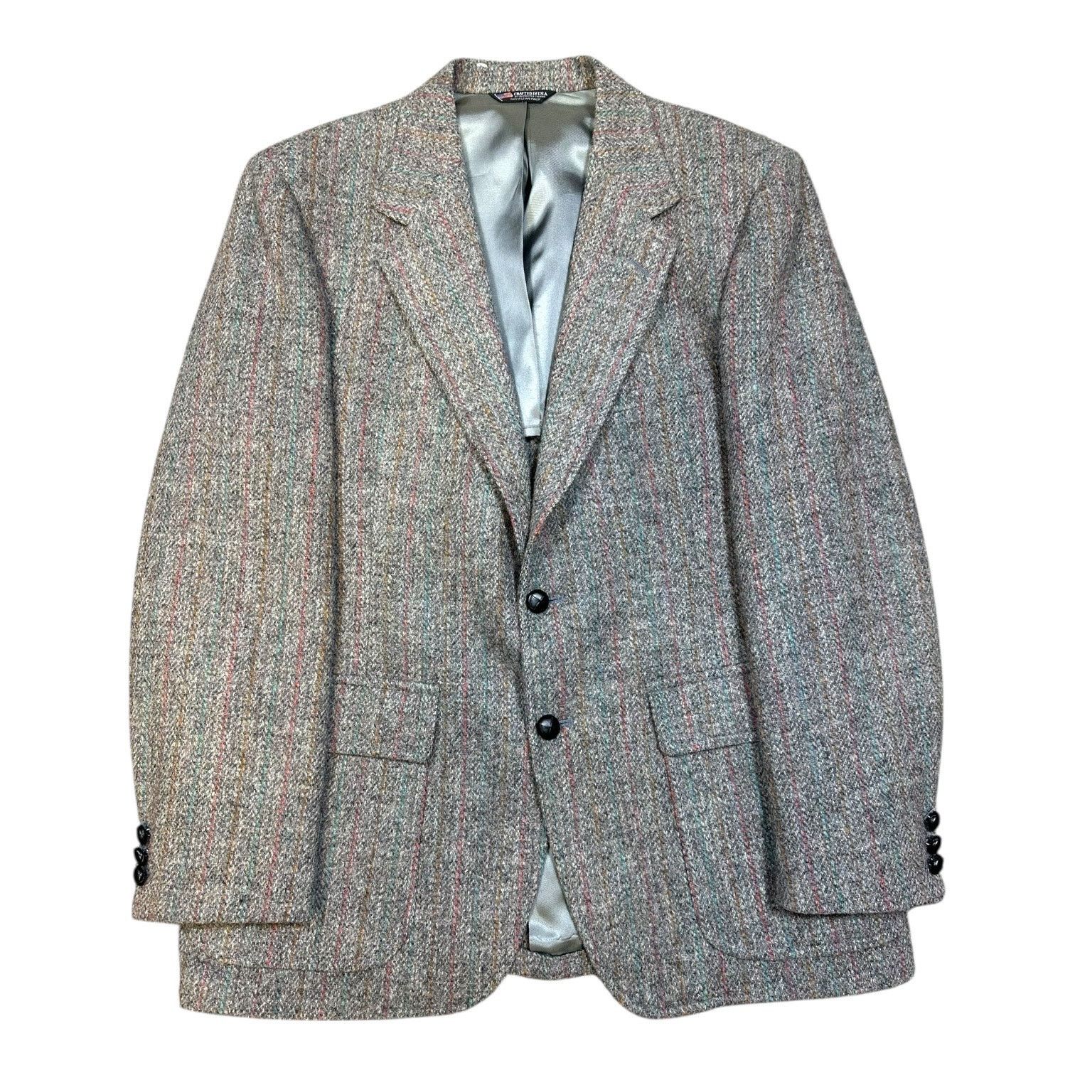 Harris Tweed George Barry Harris Tweed Blazer 44R Gray Wool Vintage Size 44R - 1 Thumbnail