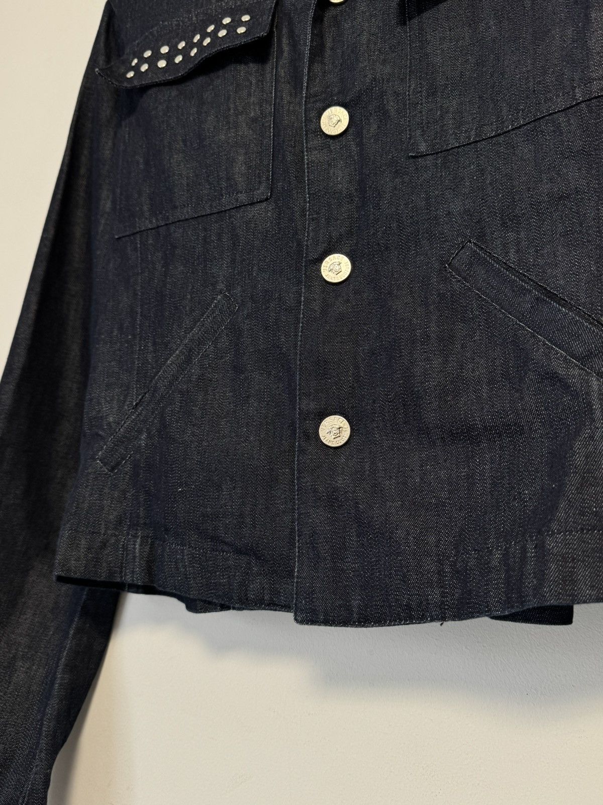 Versace Jeans Couture Versace Jeans Couture Rhinestone Denim Set Cropped Jacket Size L / US 10 / IT 46 - 5 Thumbnail