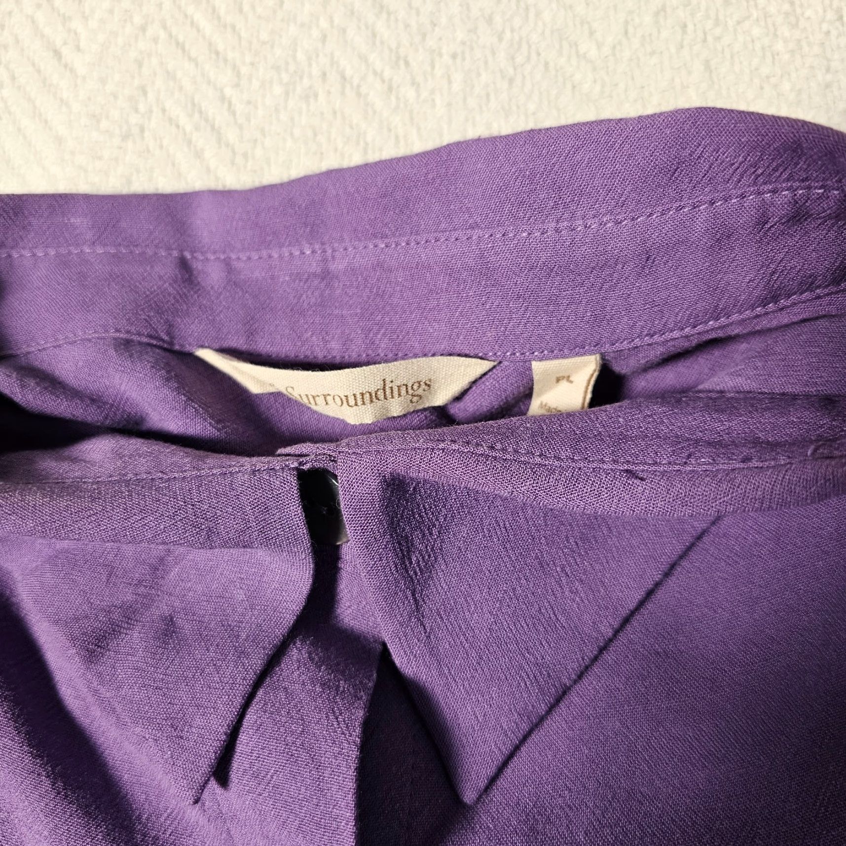 Soft Surroundings Soft Surroundings Shirt Womens PL Petite Large Purple Long Sleeve Button Up Size L / US 10 / IT 46 - 7 Thumbnail