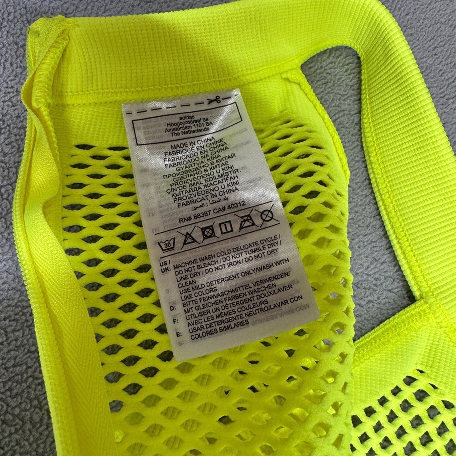 Ivy Park NWT Adidas x Ivy Park L Mesh Knit Catsuit Yellow Jumpsuit Size 34" / US 12 / IT 48 - 12 Thumbnail