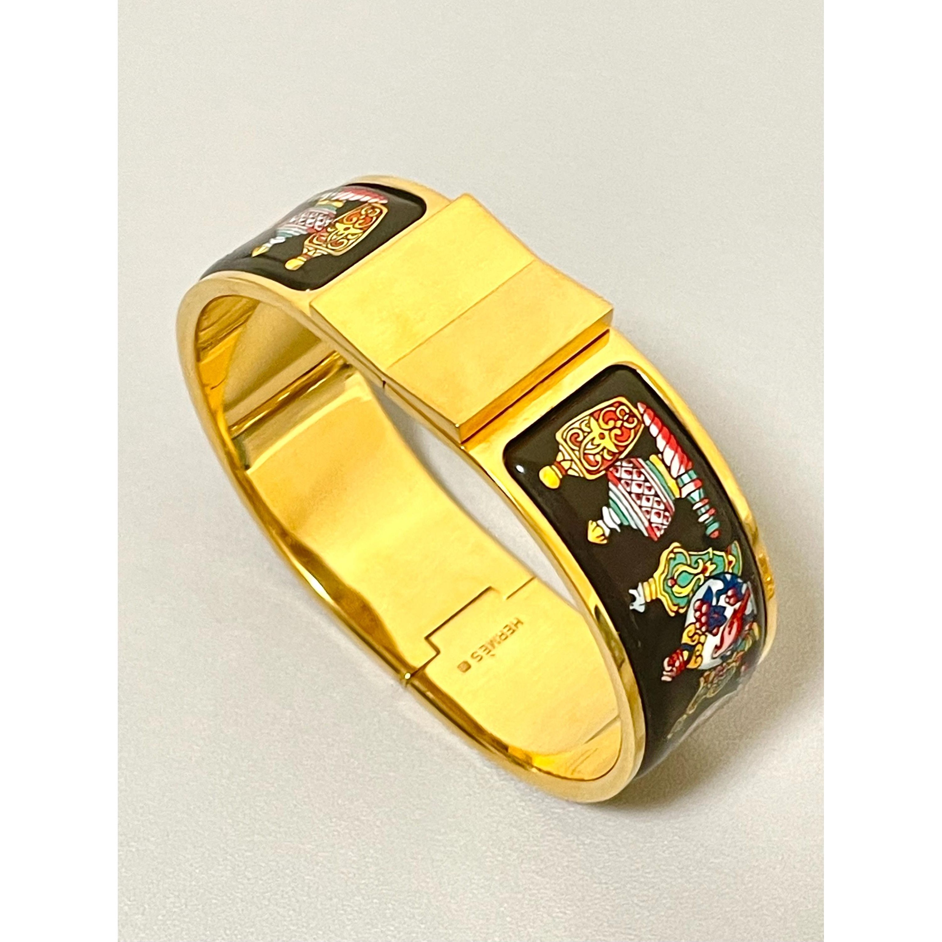 Hermes Vintage Hermes cloisonne enamel bangle, black perfume bottle Size ONE SIZE - 4 Thumbnail