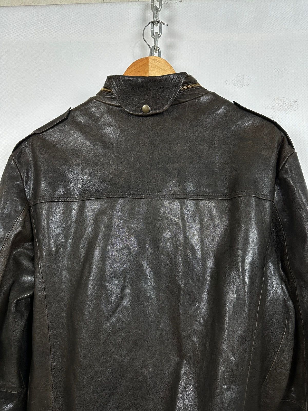 Golden Goose Golden Goose Brown Leather Jacket Size US L / EU 52-54 / 3 - 17 Thumbnail