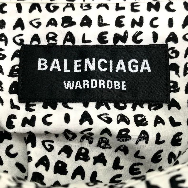 Balenciaga Balenciaga Graffiti Logo Fully Printed Collar Patchwork Co Size XS / US 0-2 / IT 36-38 - 5 Thumbnail