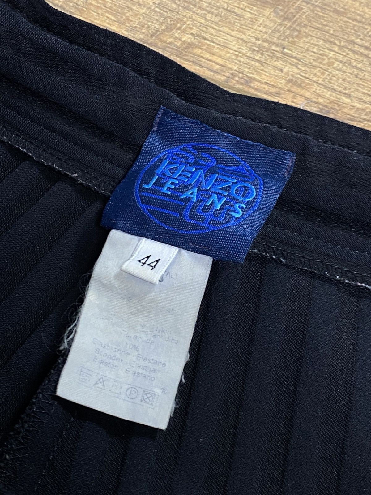 Kenzo Kenzo Jeans Black Heavy Pleated Wide Leg Trousers Sz 44 Size 30" / US 8 / IT 44 - 4 Thumbnail