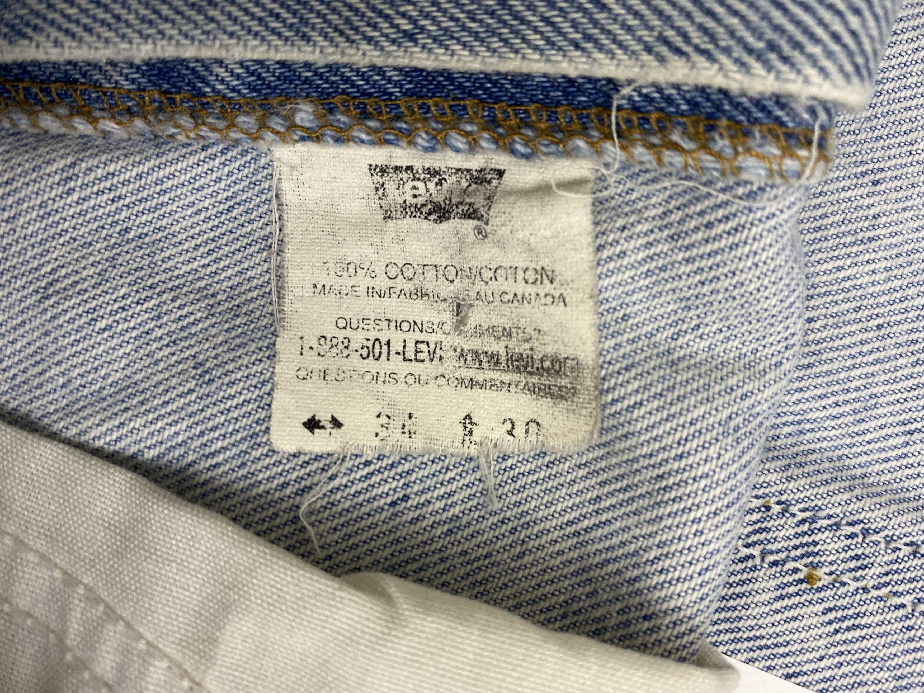 Levi's × Vintage Vintage 90s Levis 634 Orange Tabs Light Washed Jeans Size US 33 - 8 Thumbnail