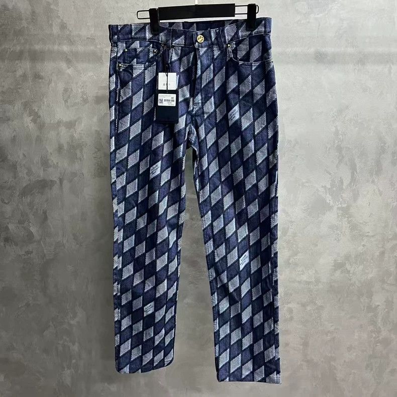 Louis Vuitton Louis Vuitton Blue Gray Check Jeans Size US 30 / EU 46 - 1 Thumbnail