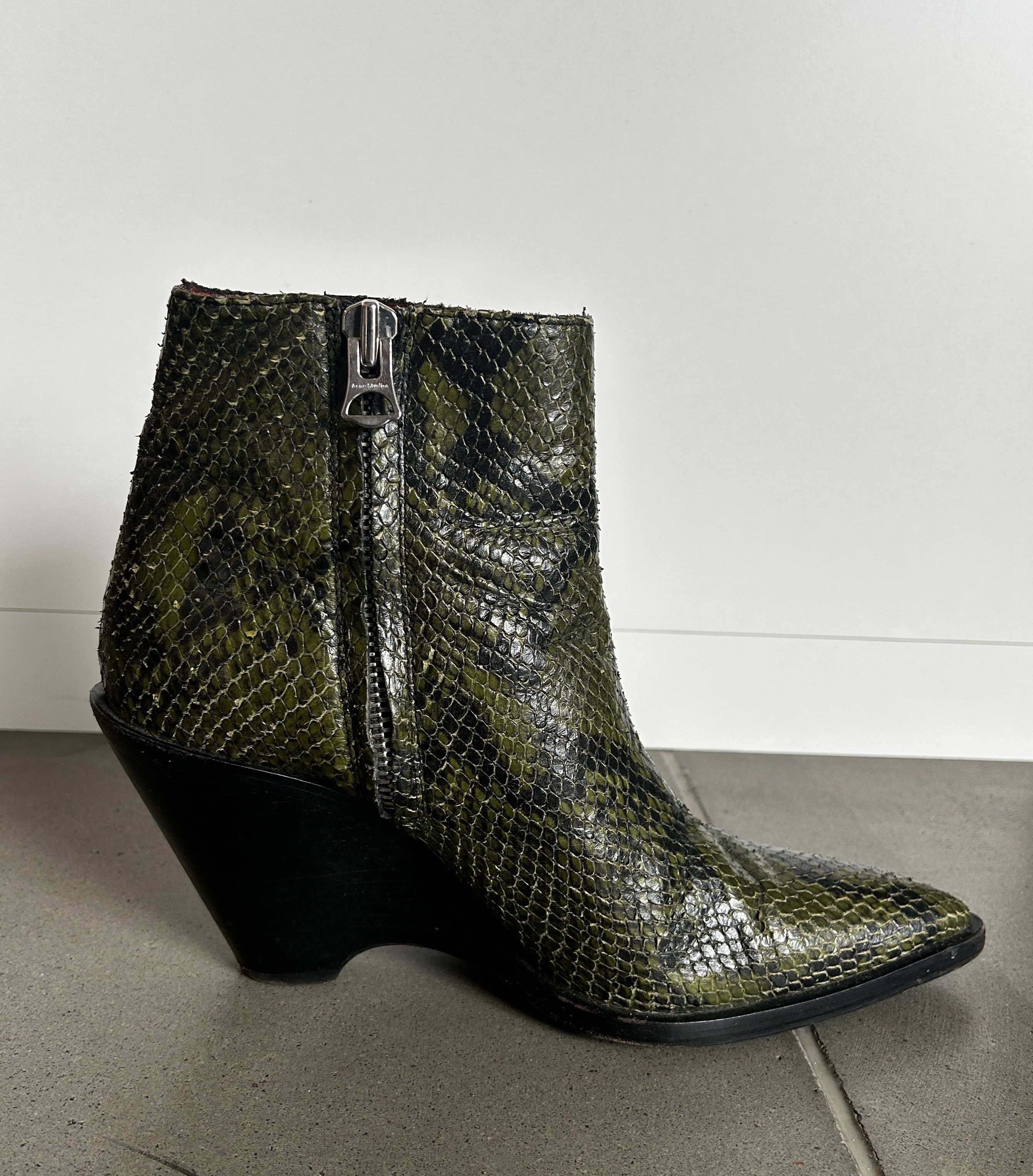 Acne Studios ARCHIVE — Acne Studios Snakeskin Wedge Boots Size US 9 / IT 39 - 4 Thumbnail